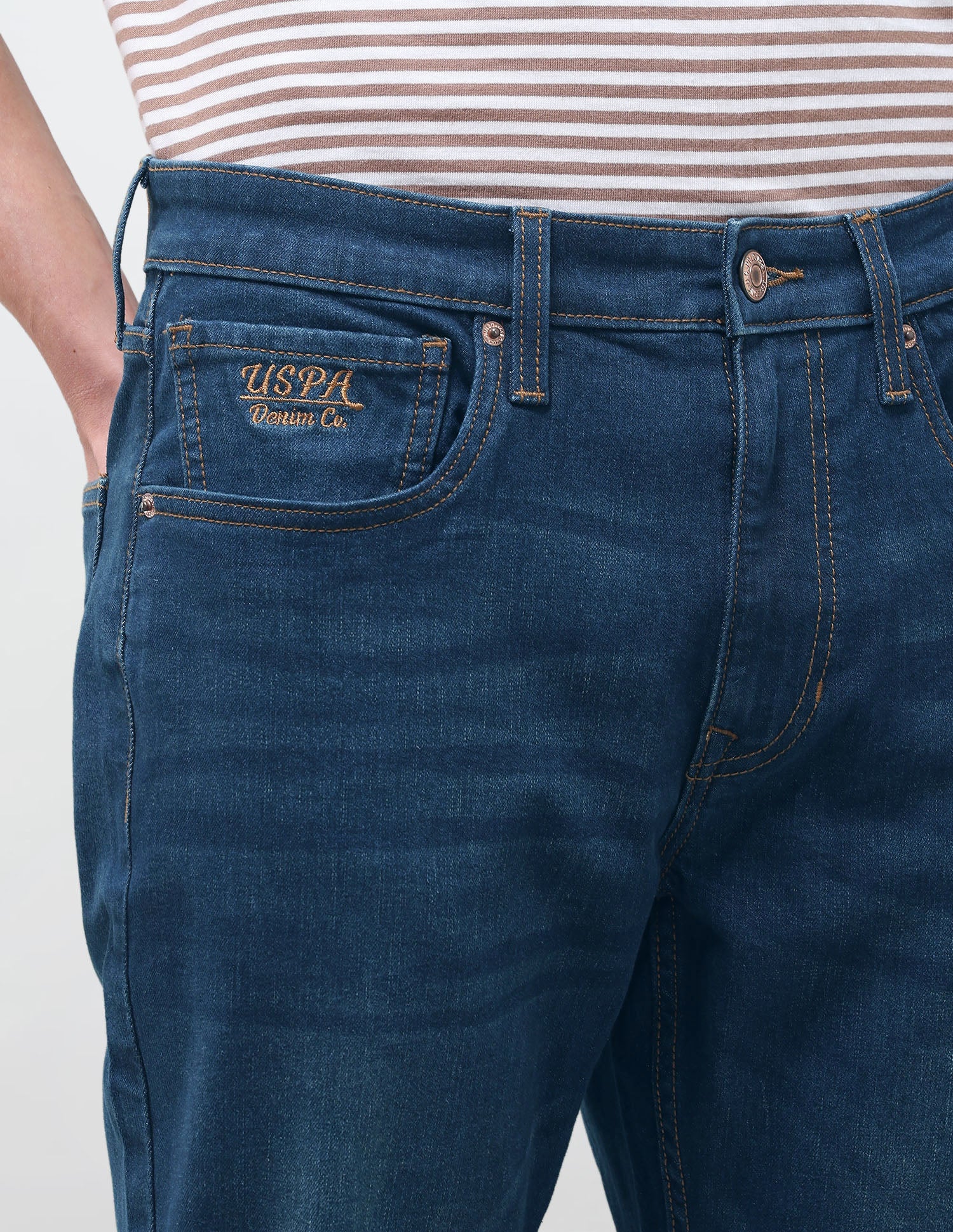 Harold Slim Straight Fit Blue Jeans Dark Indigo - U.S. Polo Assn. India | Large