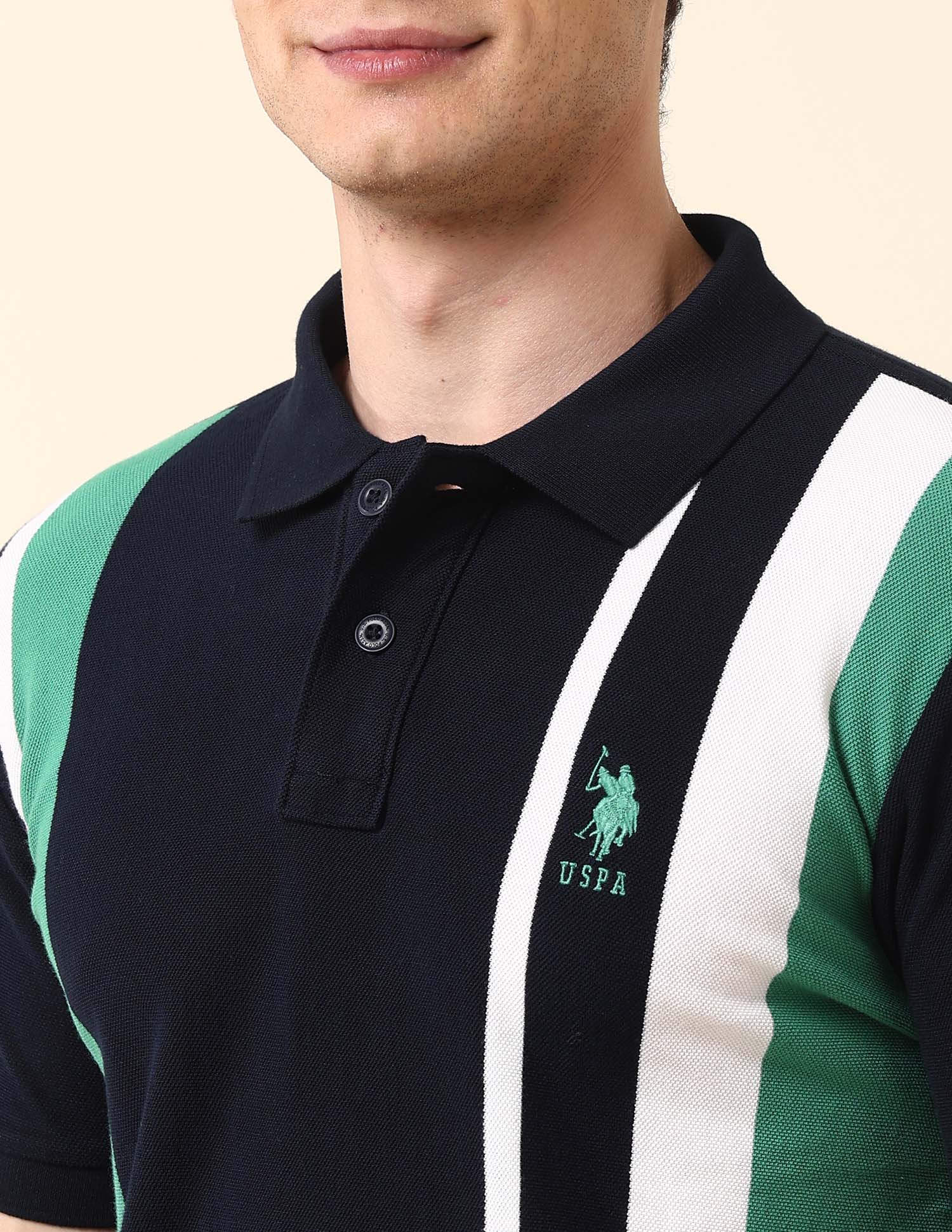 Vertical Striped Classic Polo Shirt Navy - U.S. Polo Assn. India | Large