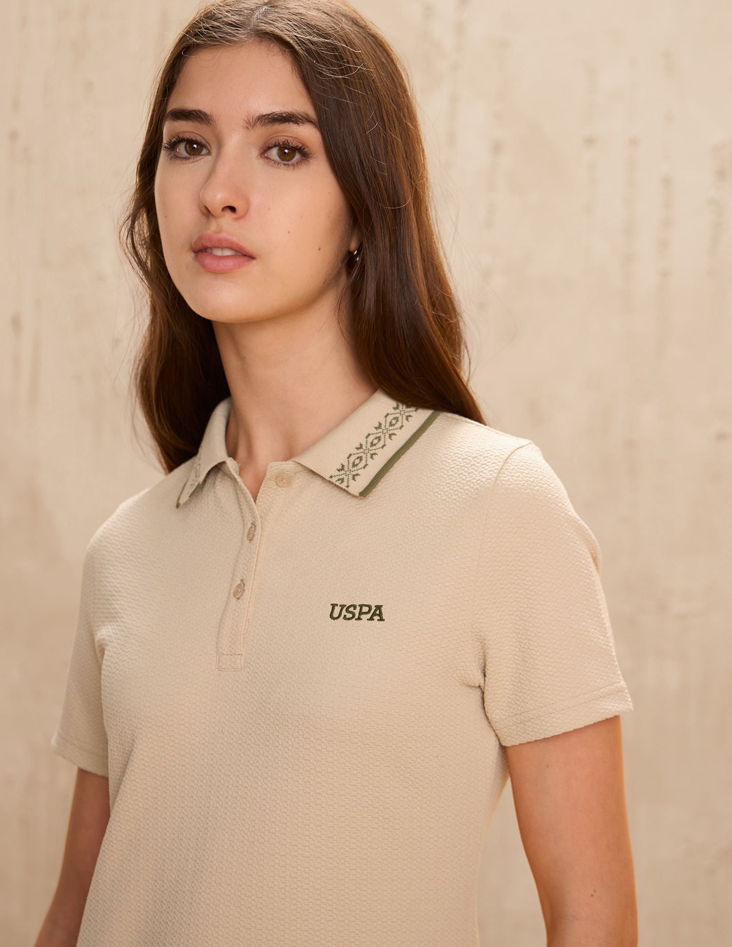 Polo Collar Textured Dress Grey - U.S. POLO ASSN. | Large