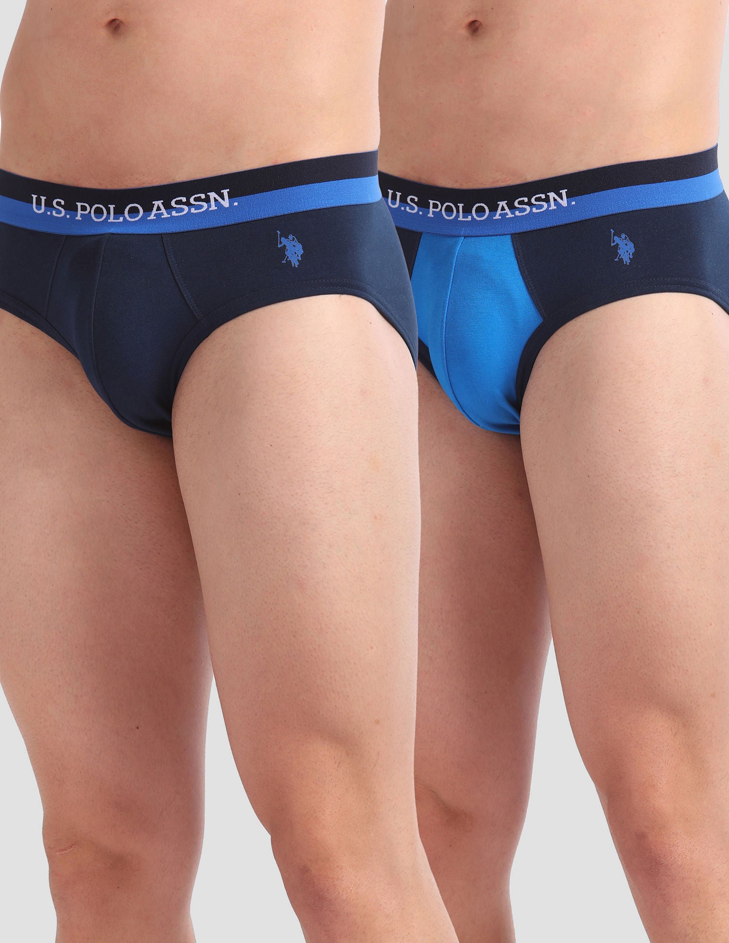 Elasticized Waist OEB02 Briefs - Pack Of 2 Navy and Blue - U.S. POLO ASSN. | Large