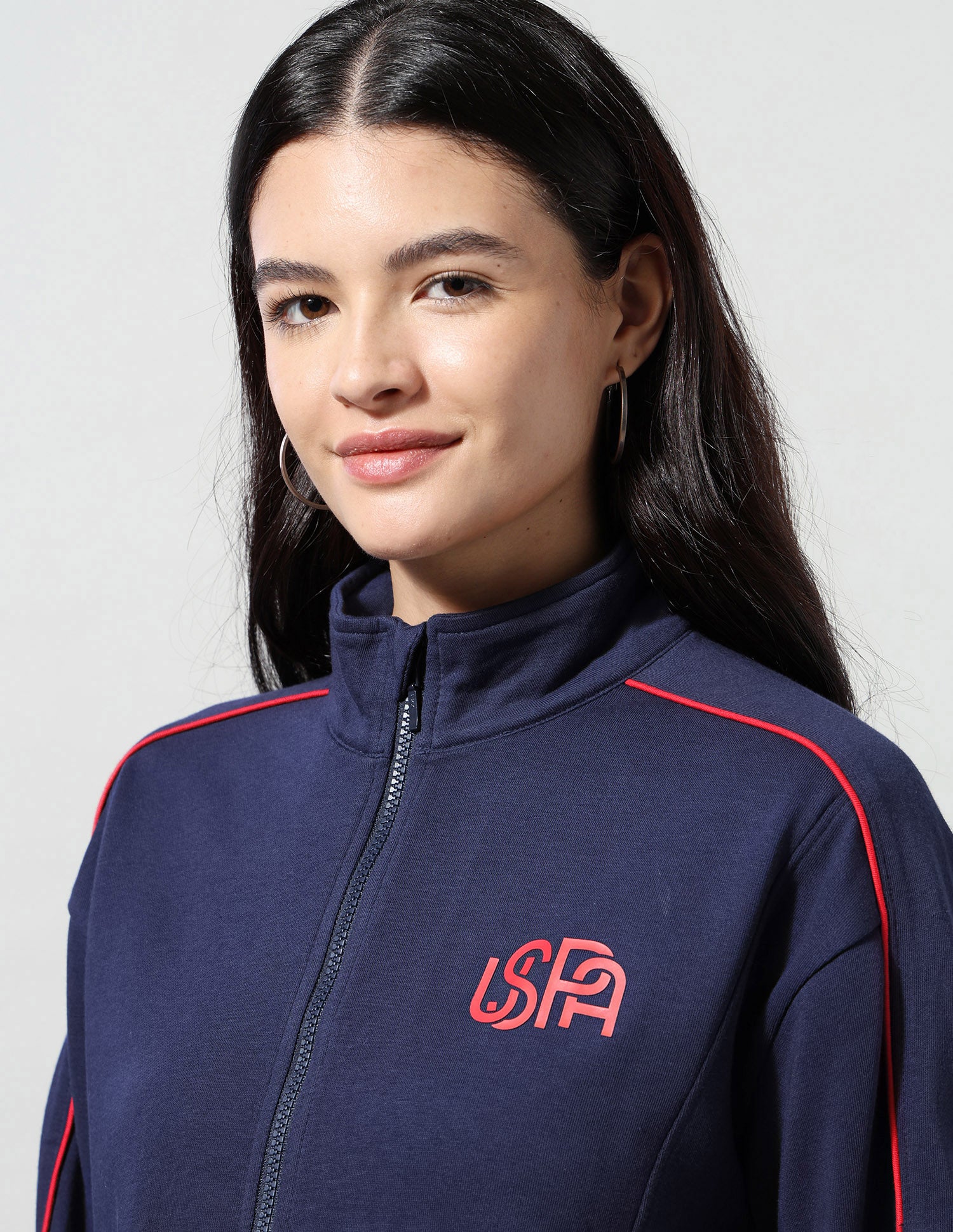 High Neck Zipper Jacket Navy - U.S. Polo Assn. India | Large