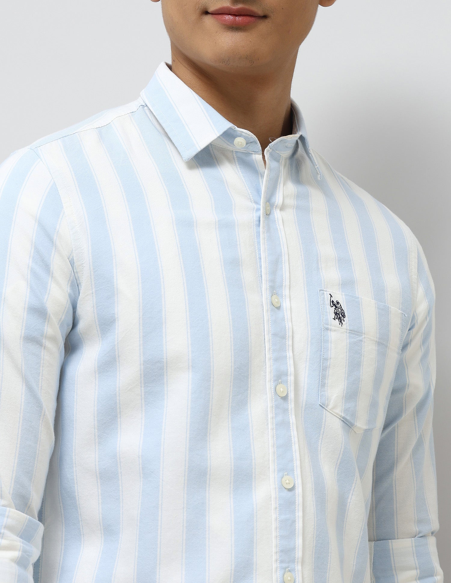 Oxford Tailored Fit Shirt Light Blue - U.S. Polo Assn. India | Large