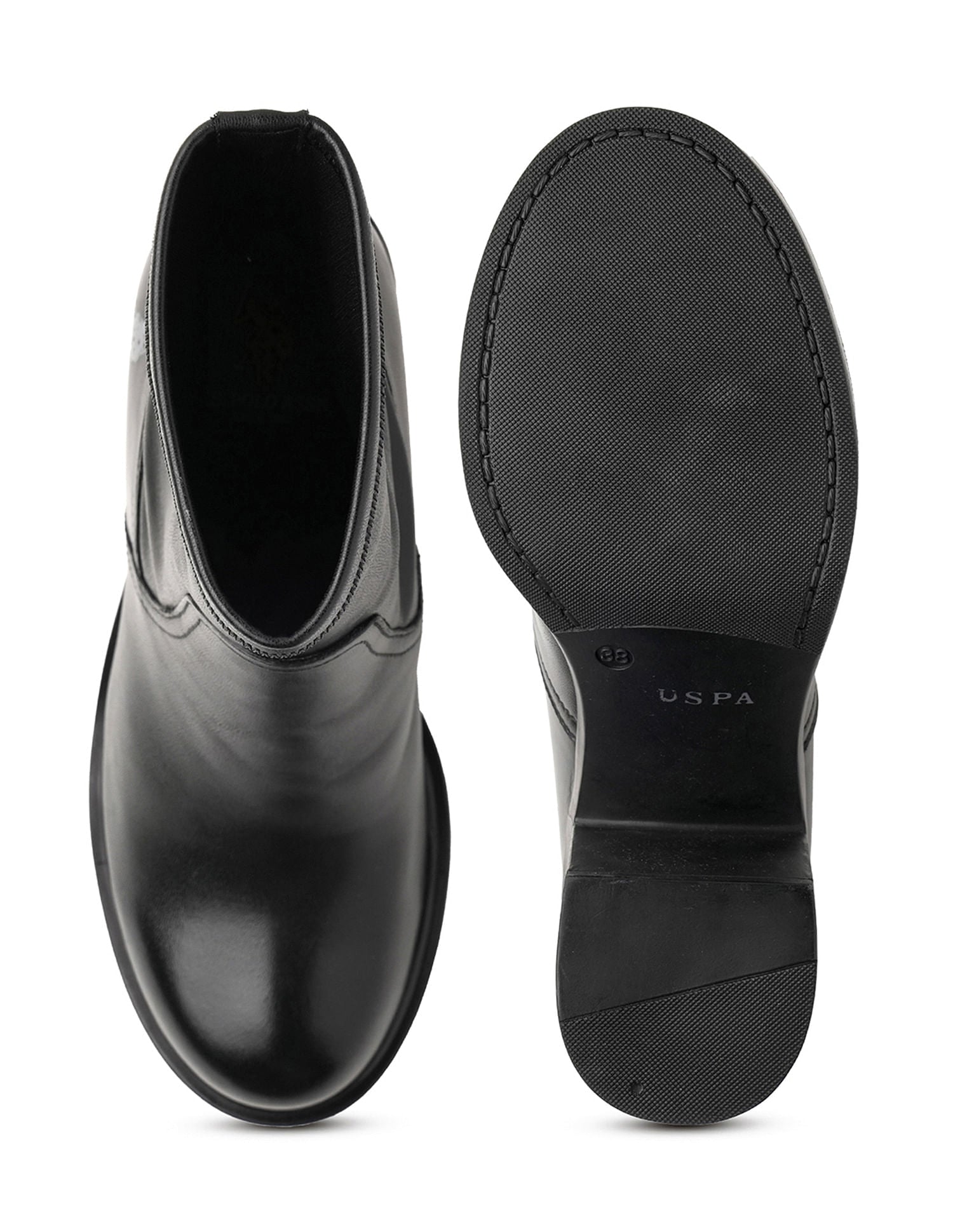 Women Vittoria Leather Ankle Boots Black - U.S. POLO ASSN. | Large