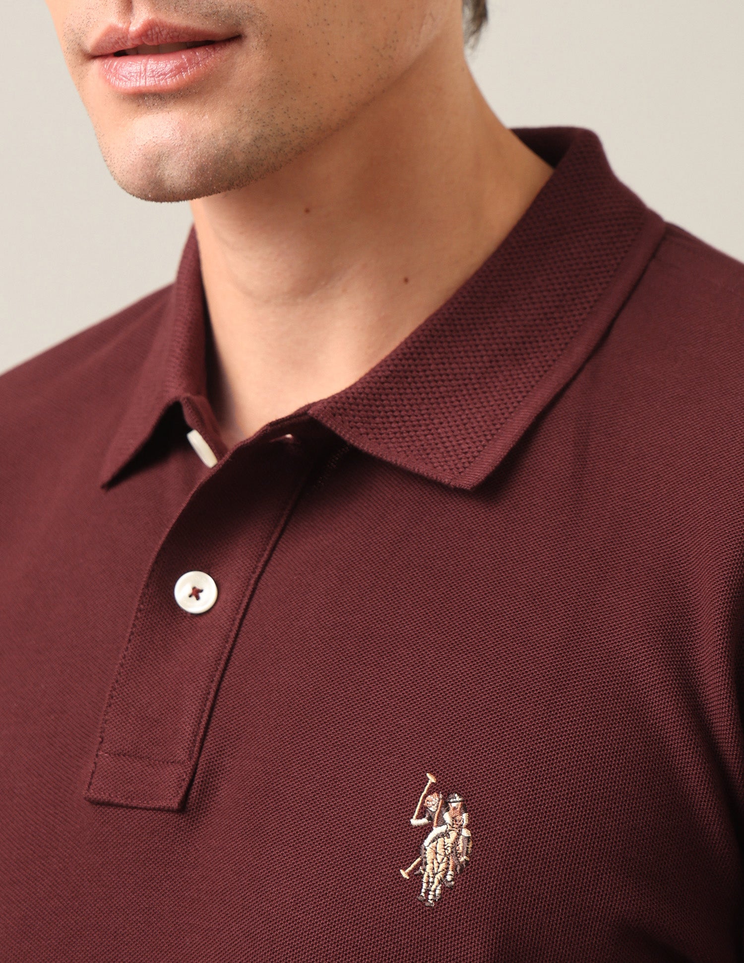Solid Slim Fit Polo Shirt Rust - U.S. Polo Assn. India | Large