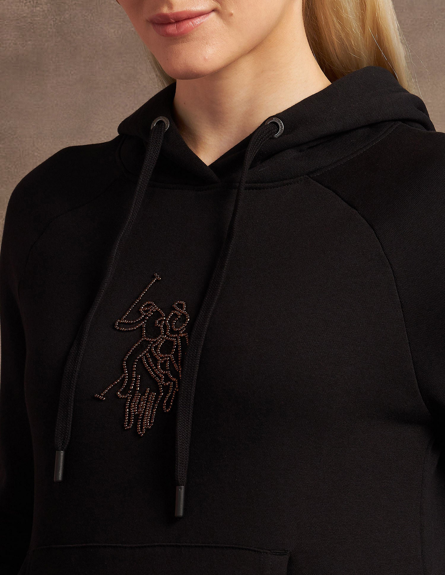 Embroidered Logo Hooded Sweatshirt Black - U.S. POLO ASSN. | Large