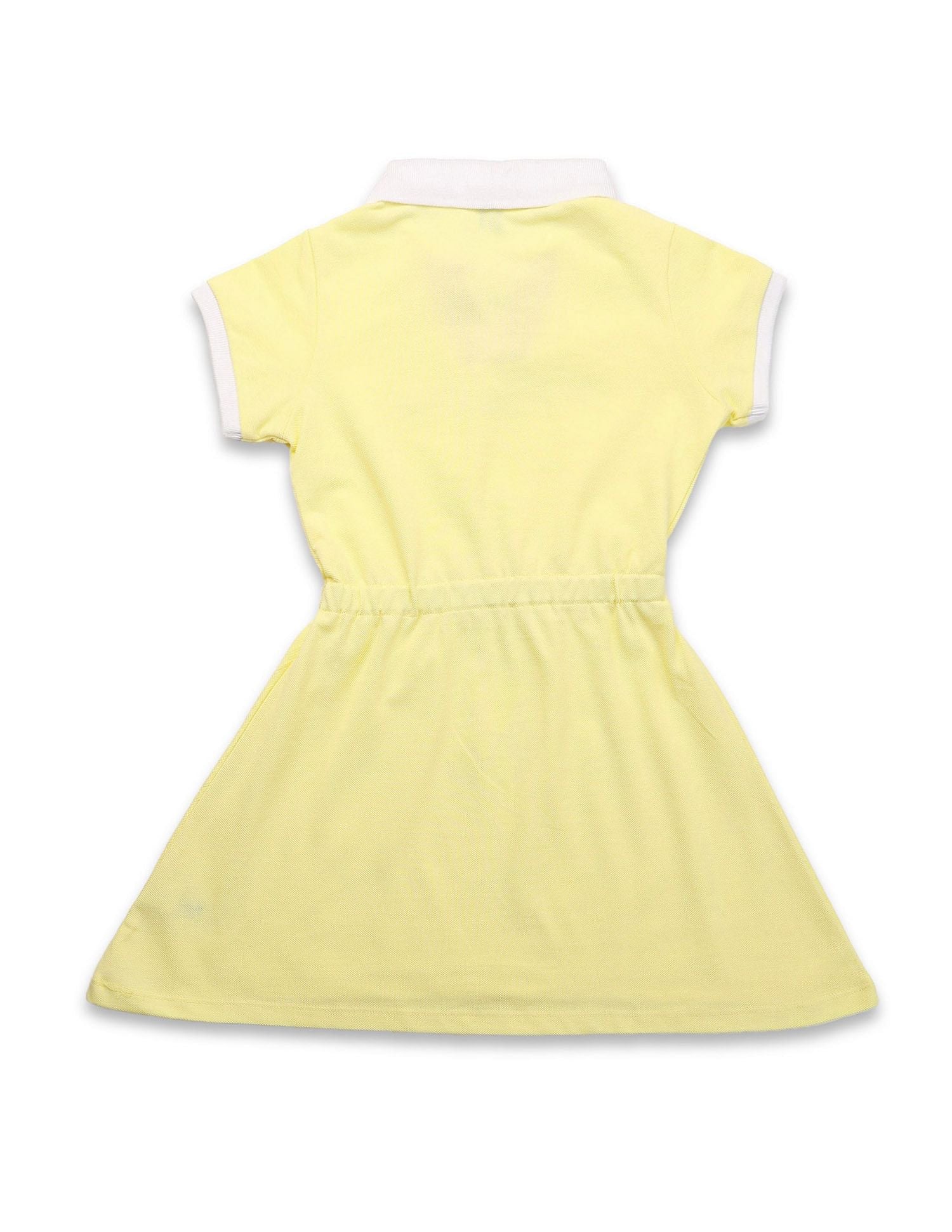 Girls Brand Printed Polo Dress Light Yellow - U.S. POLO ASSN. | Large