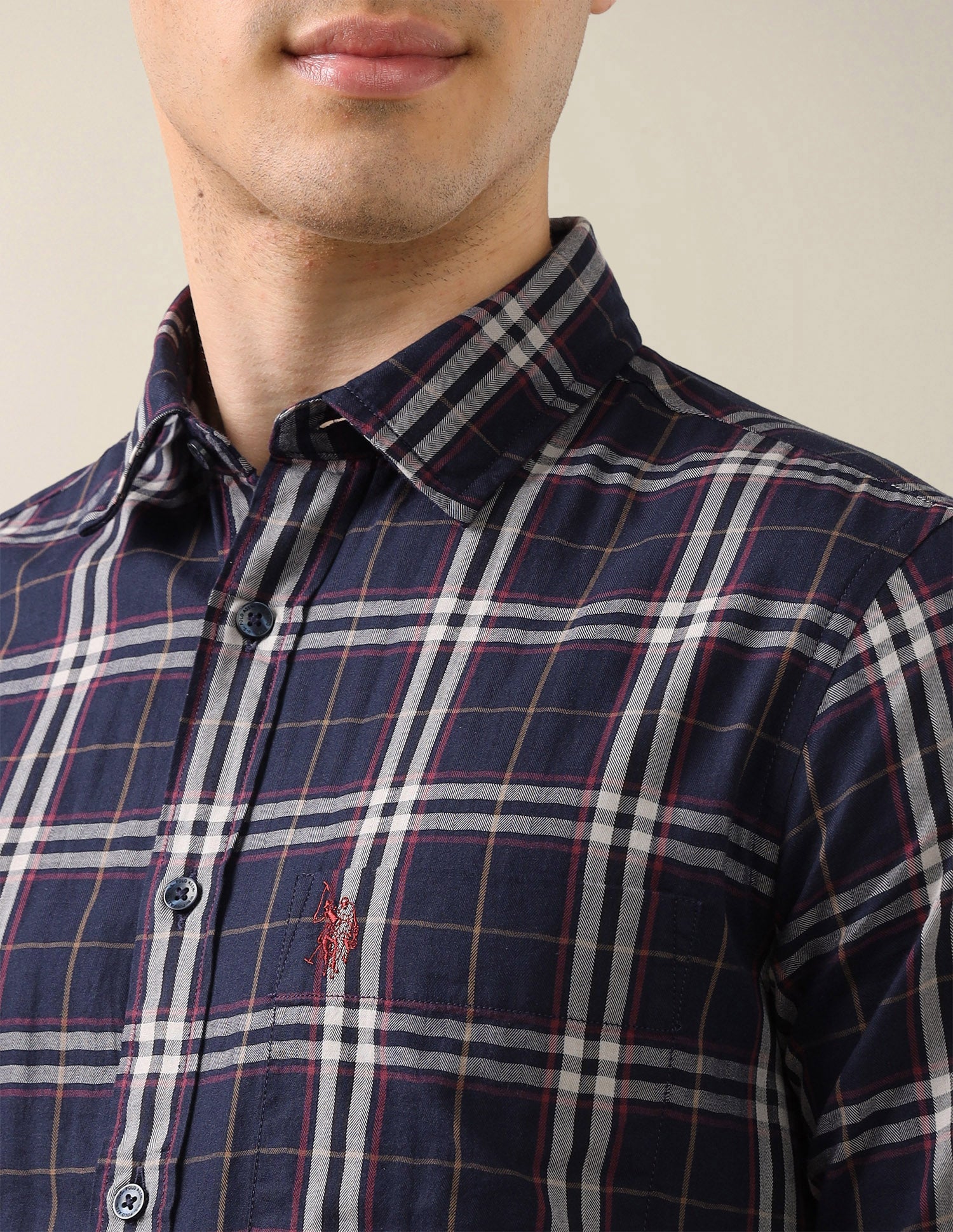 Twill Tailored Fit Shirt Navy - U.S. Polo Assn. India | Large