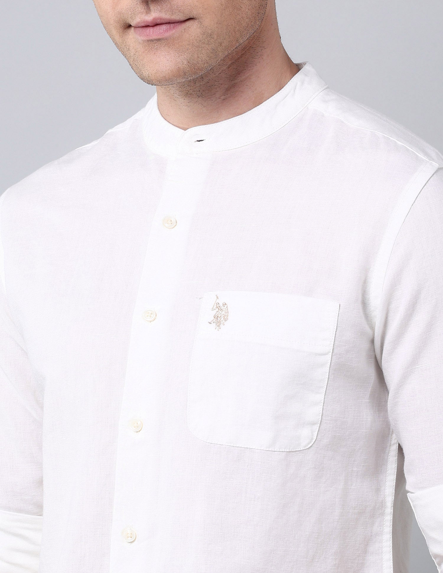 Solid Regular Fit Poplin Shirt White - U.S. Polo Assn. India | Large