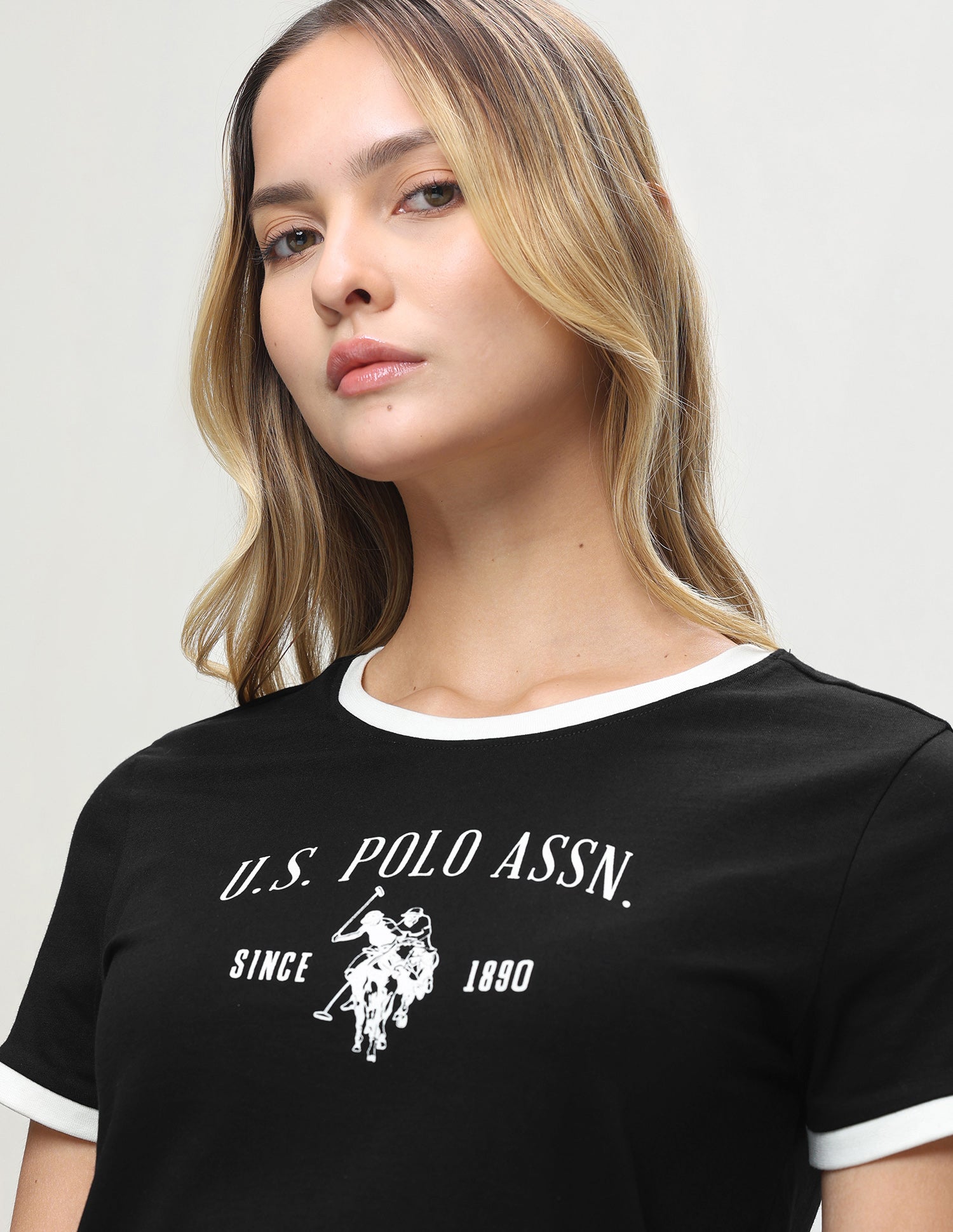 Brand Printed Regular Fit T-Shirt Black - U.S. Polo Assn. India | Large