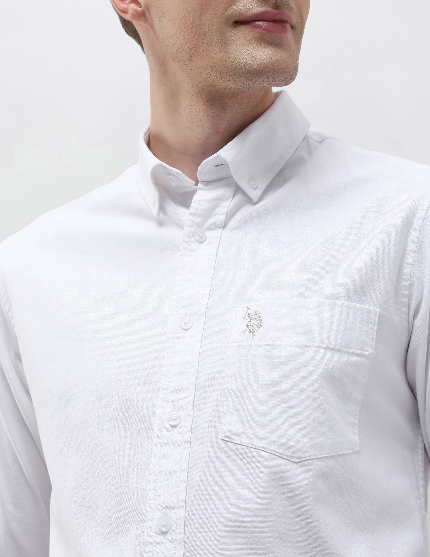 Tailored Fit Oxford Shirt White - U.S. Polo Assn. India | Large