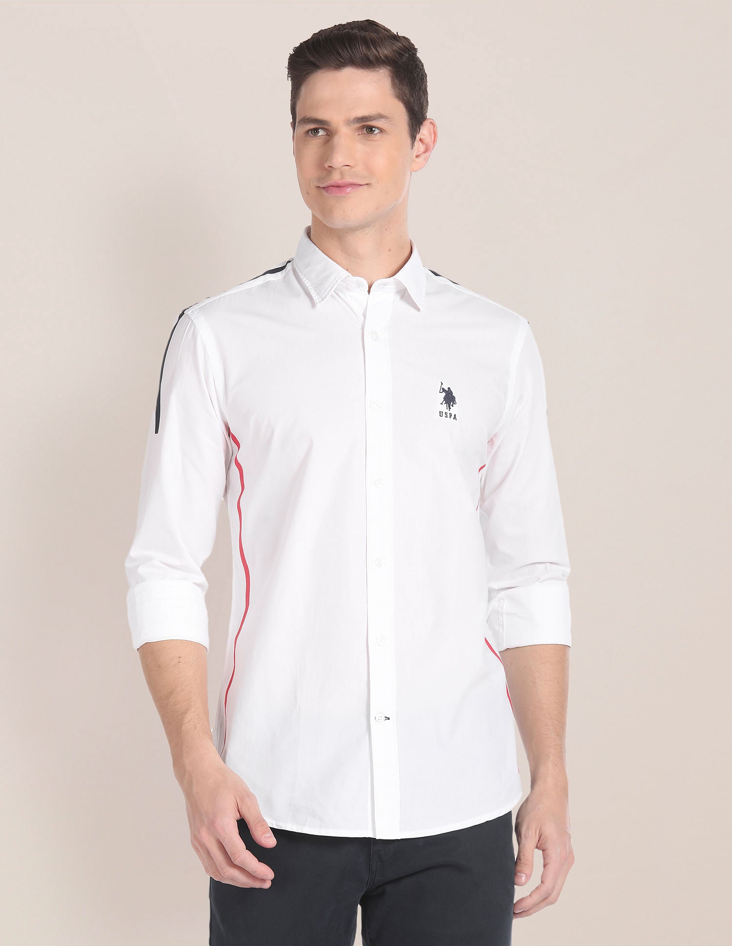 Cutaway Collar Solid Shirt White - U.S. POLO ASSN. | Large