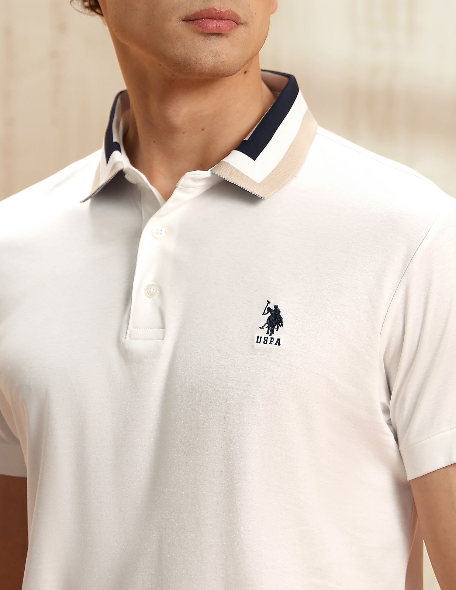 Regular Fit Solid Polo Shirt White - U.S. POLO ASSN. | Large