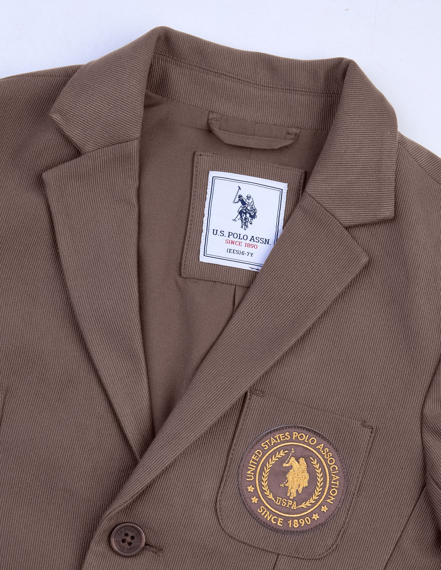 Corduroy Regular Fit Blazer Dark Brown - U.S. Polo Assn. India | Large