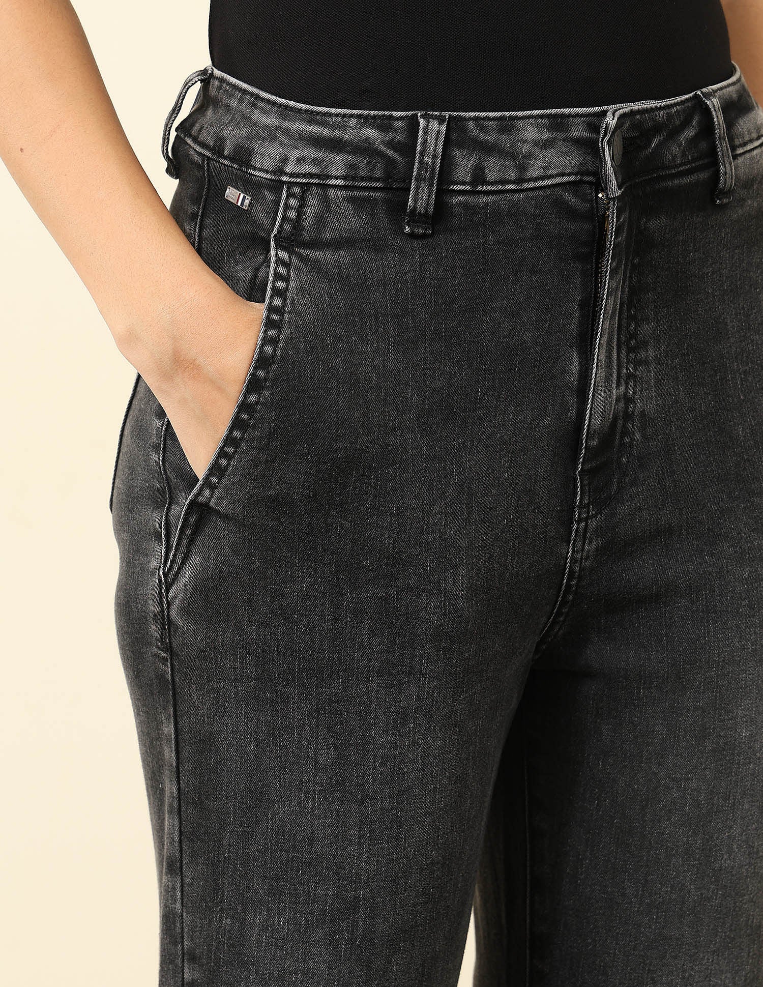 High Rise Mom Fit Jeans Charcoal - U.S. POLO ASSN. | Large