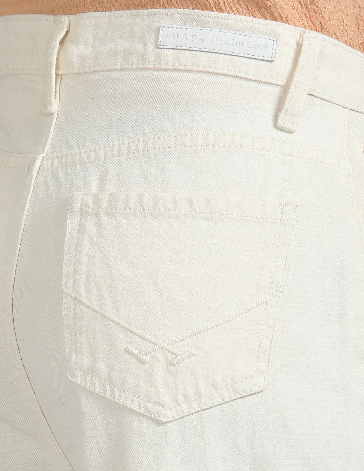 High Rise Wide Leg Jeans White - U.S. POLO ASSN. | Large