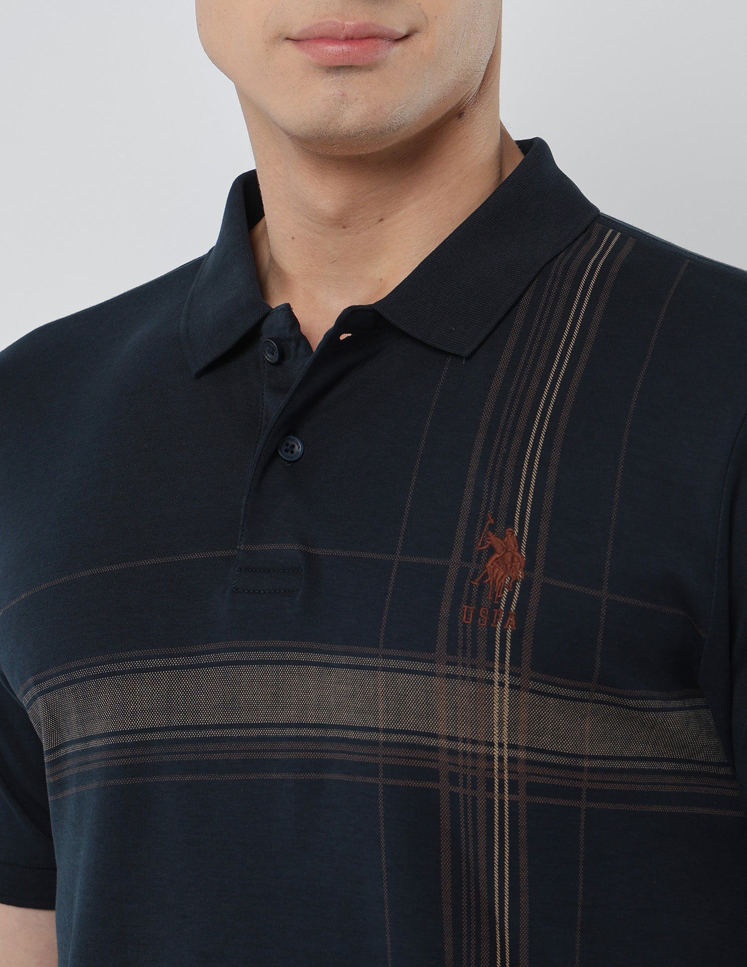 Vertical Striped Slim Fit Polo Shirt Navy - U.S. POLO ASSN. | Large