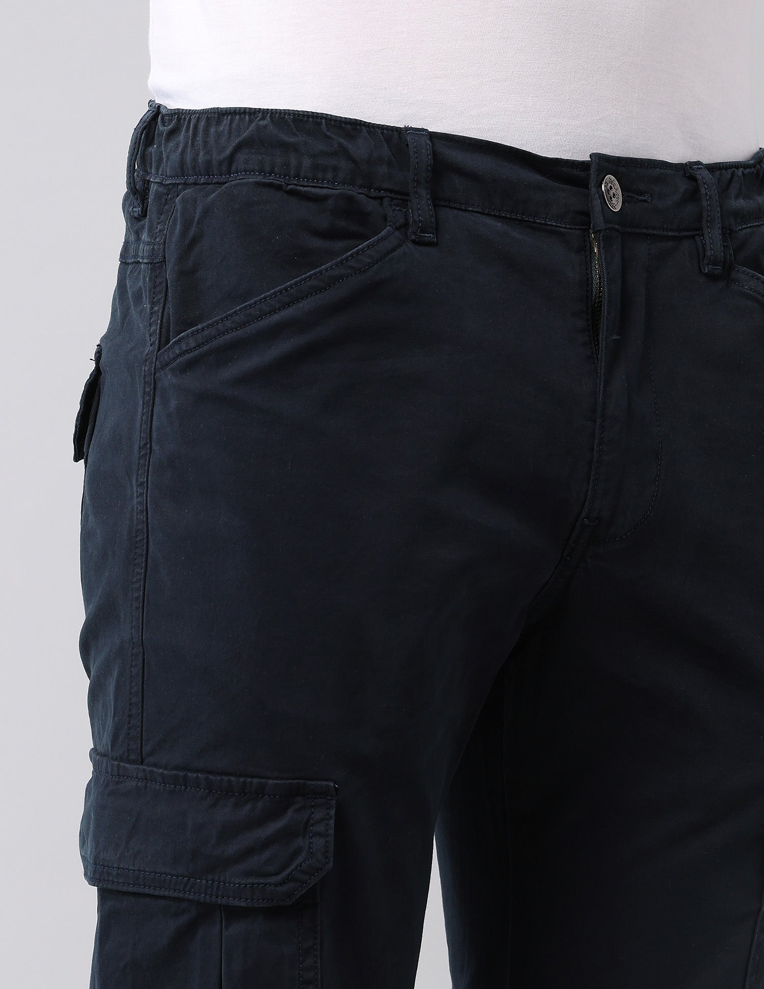 Straight Fit Pure Cotton Cargos Navy - U.S. Polo Assn. India | Large