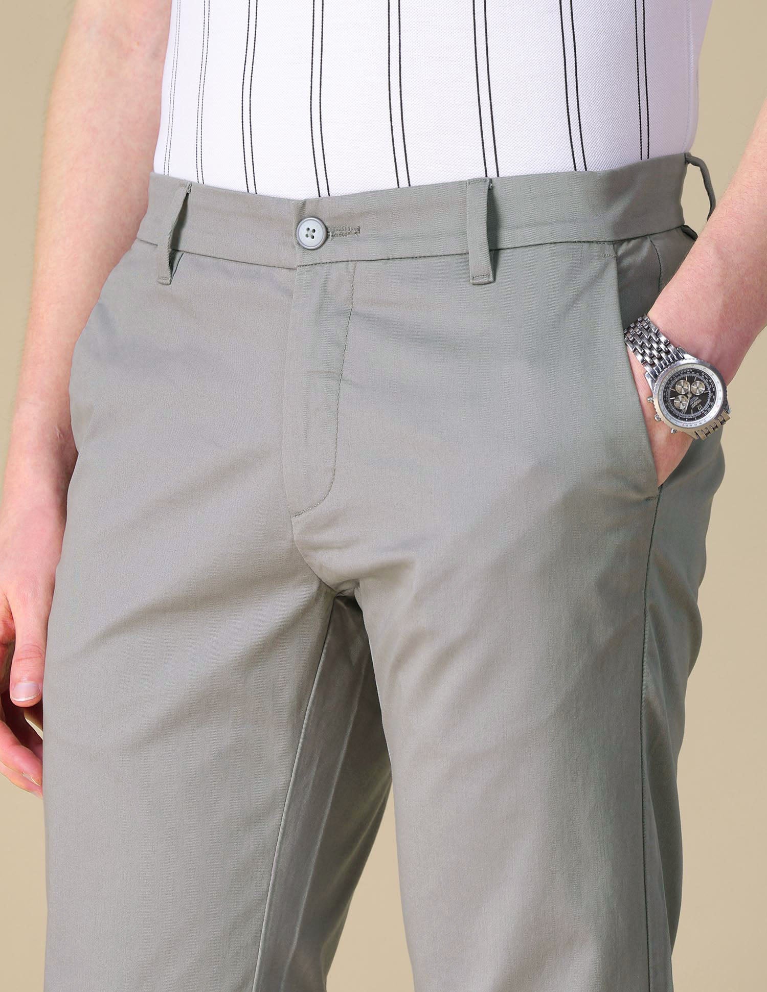 Twill Denver Slim Fit Trousers Grey - U.S. POLO ASSN. | Large