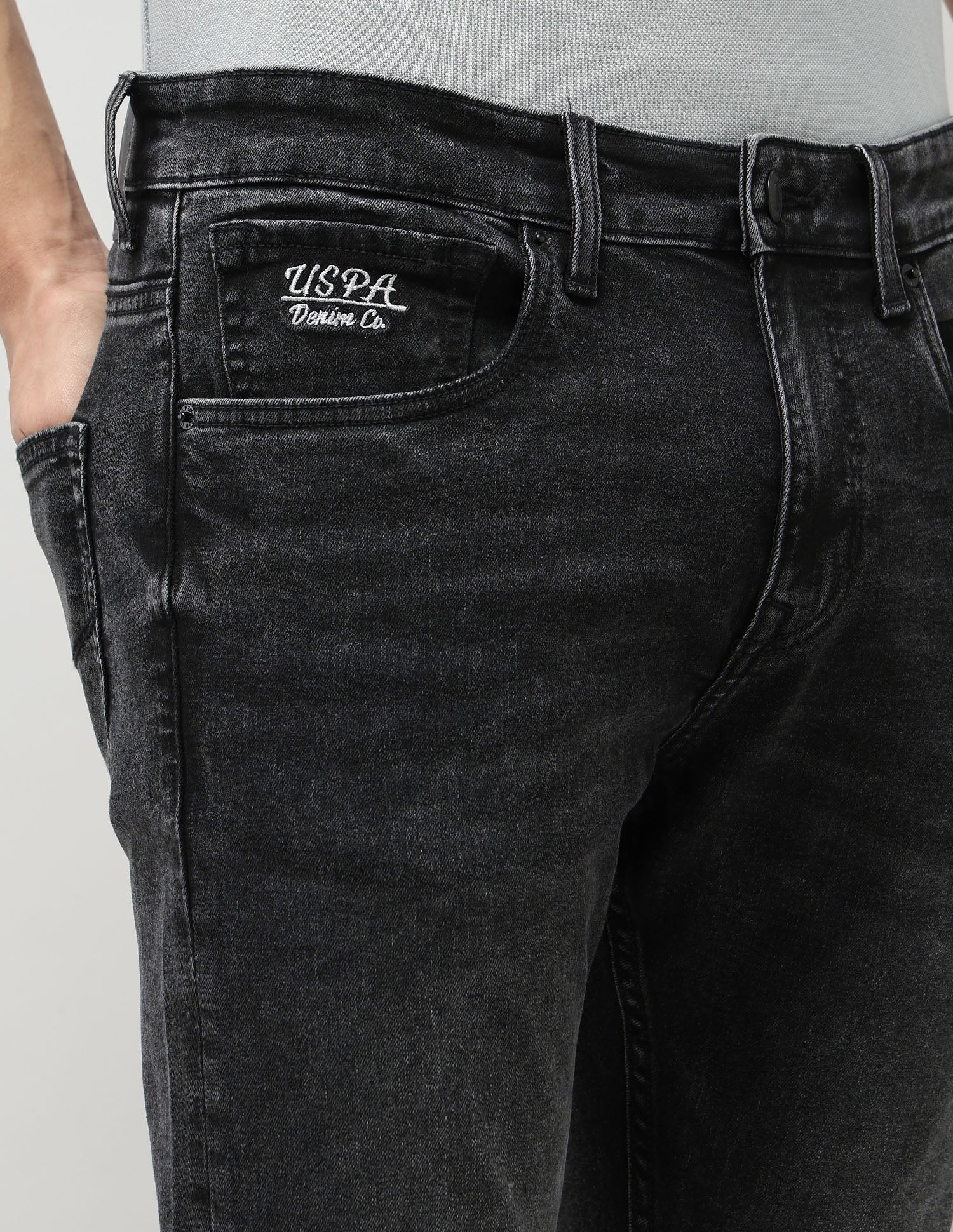 Henry Tapered Fit Black Jeans Black - U.S. Polo Assn. India | Large