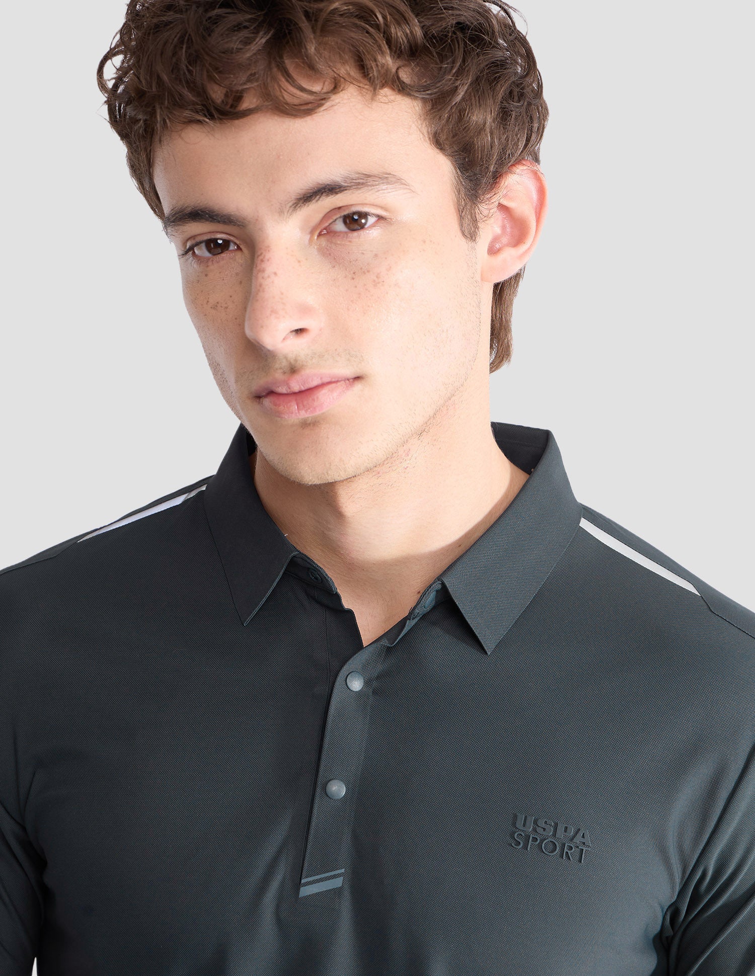 Solid Slim Fit Active Polo Shirt Dark Green - U.S. Polo Assn. India | Large