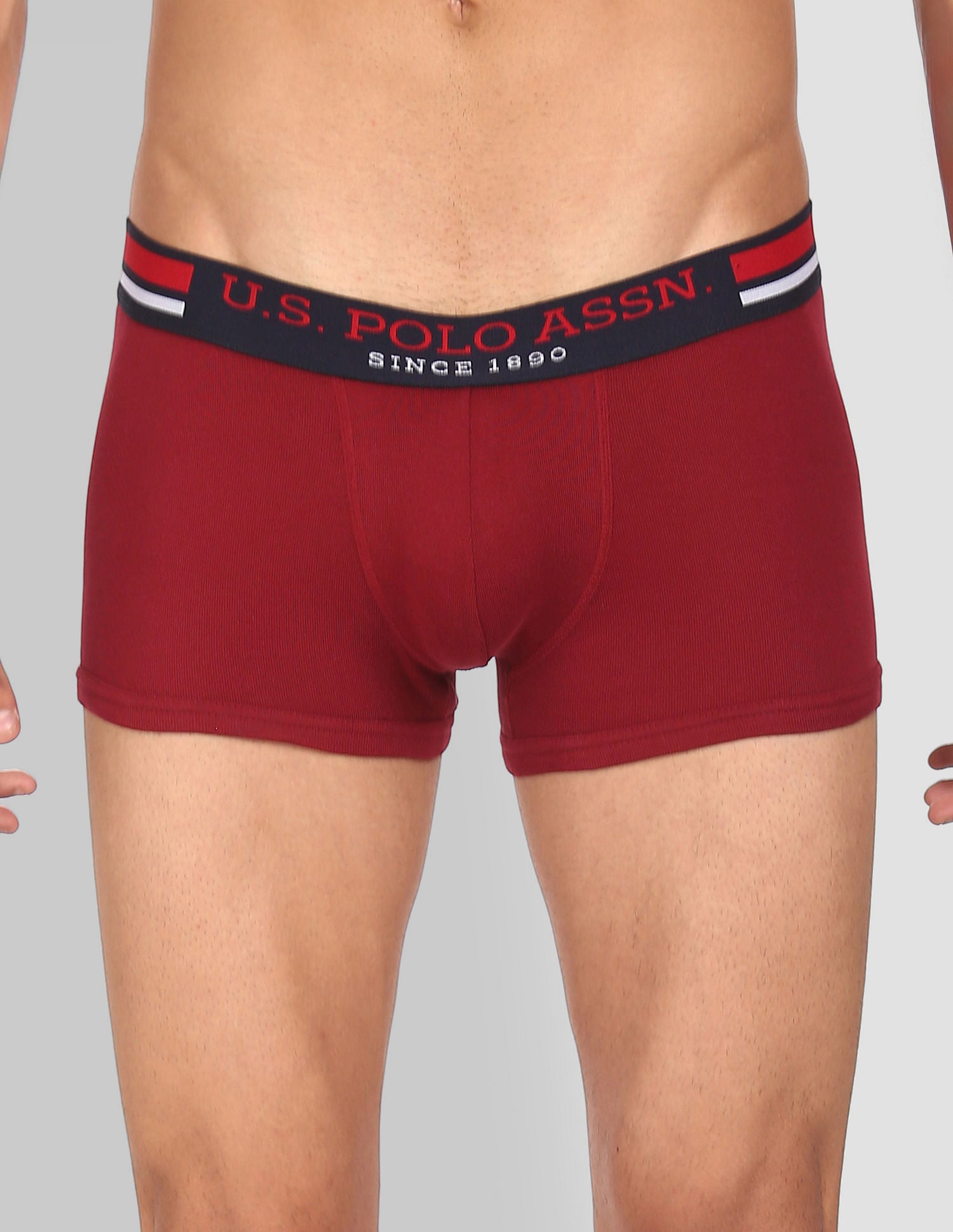 Mid Rise Cotton I641 Trunks - Pack Of 2 Wine and Navy - U.S. POLO ASSN. | Large