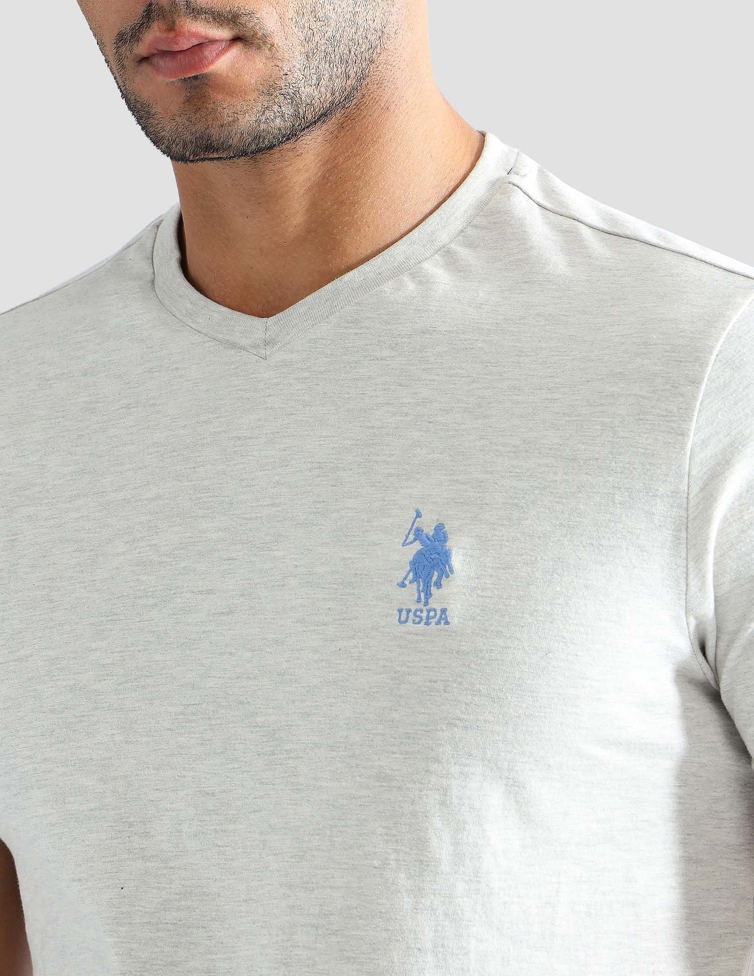 Men Off White I638 Comfort Fit Solid Cotton T-Shirt - Pack Of 1 Cream - U.S. POLO ASSN. | Large