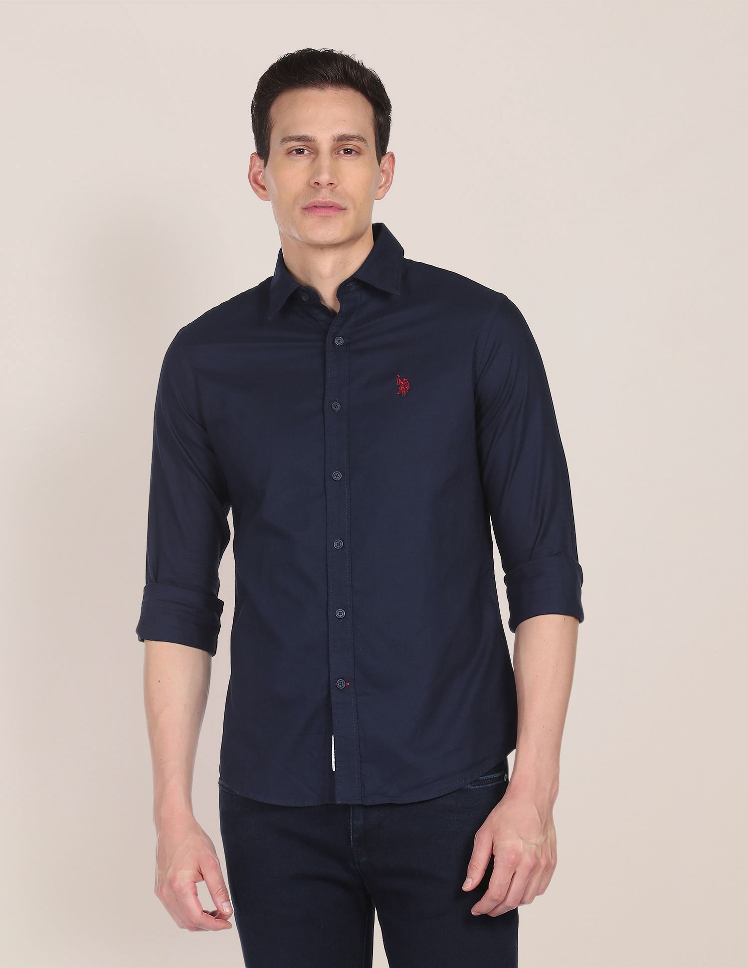 Pure Cotton Solid Casual Shirt