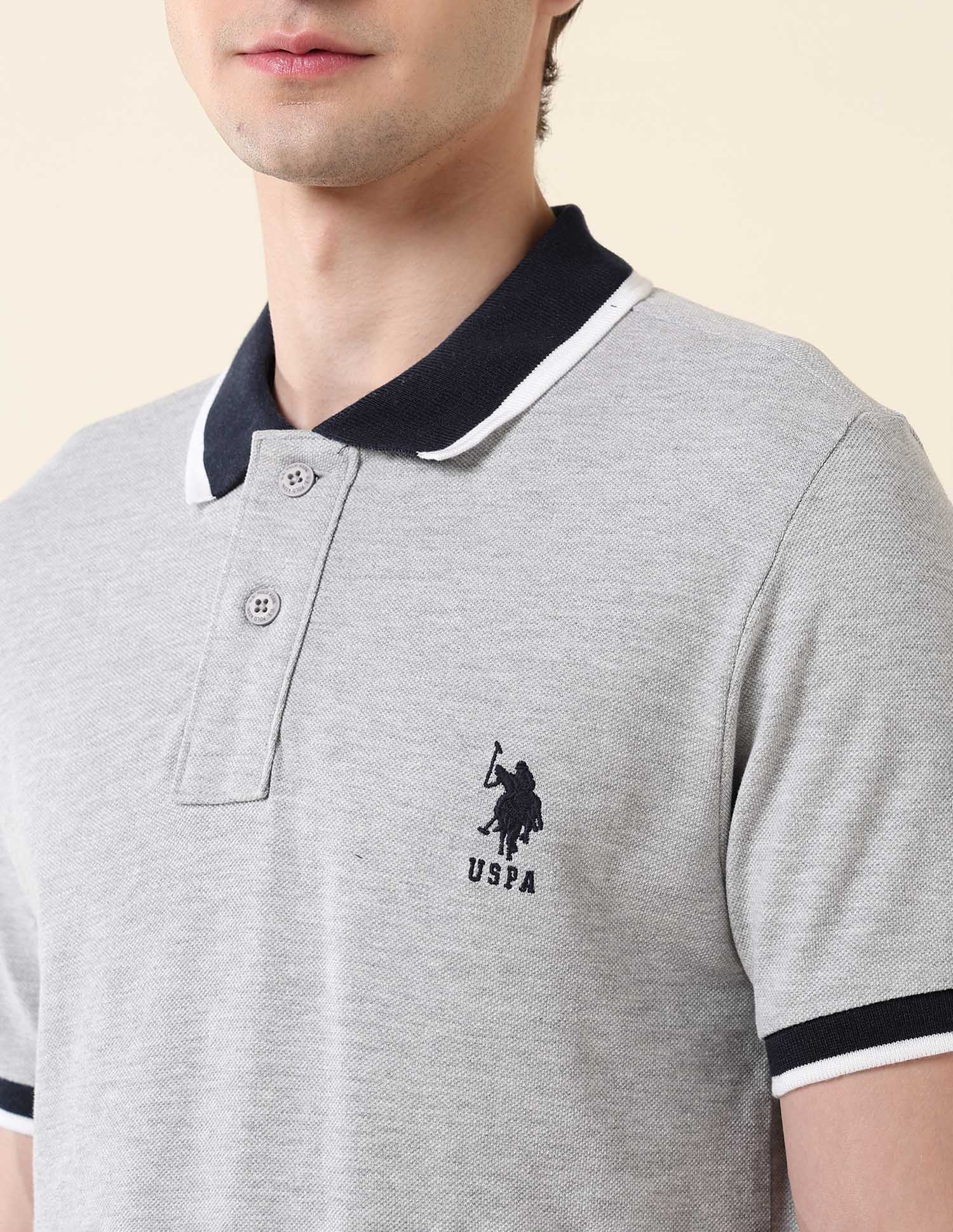 Slim Fit Classic Polo Shirt Light Grey - U.S. Polo Assn. India | Large
