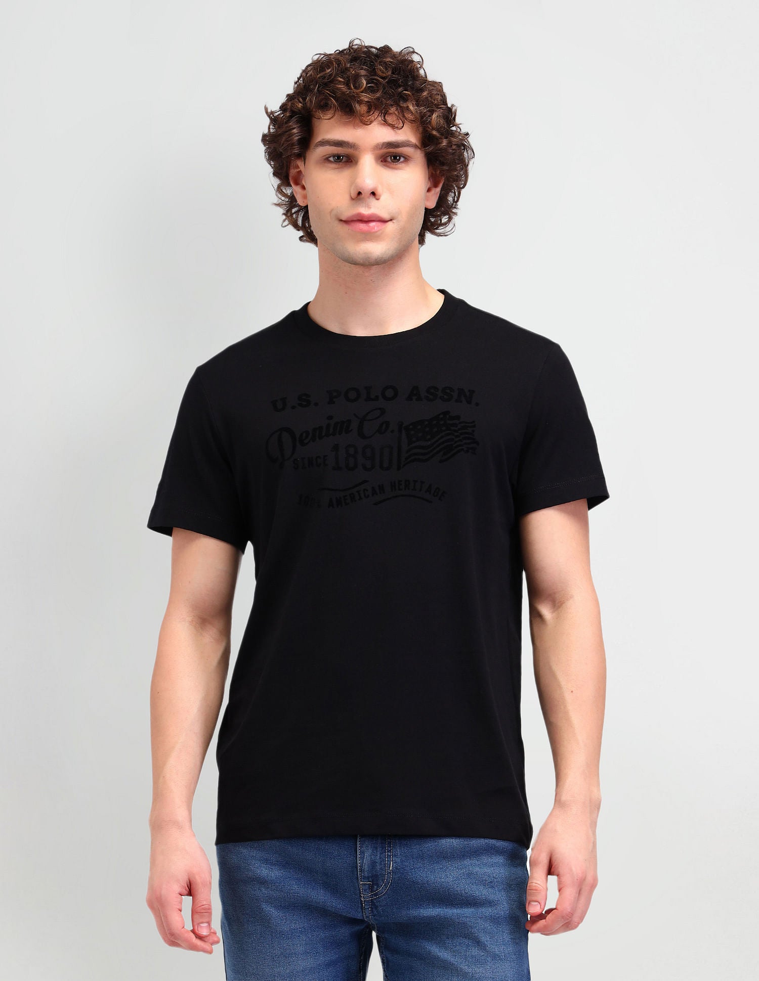 Muscle Fit Brand Print T-Shirt Dark Charcoal - U.S. POLO ASSN. | Large