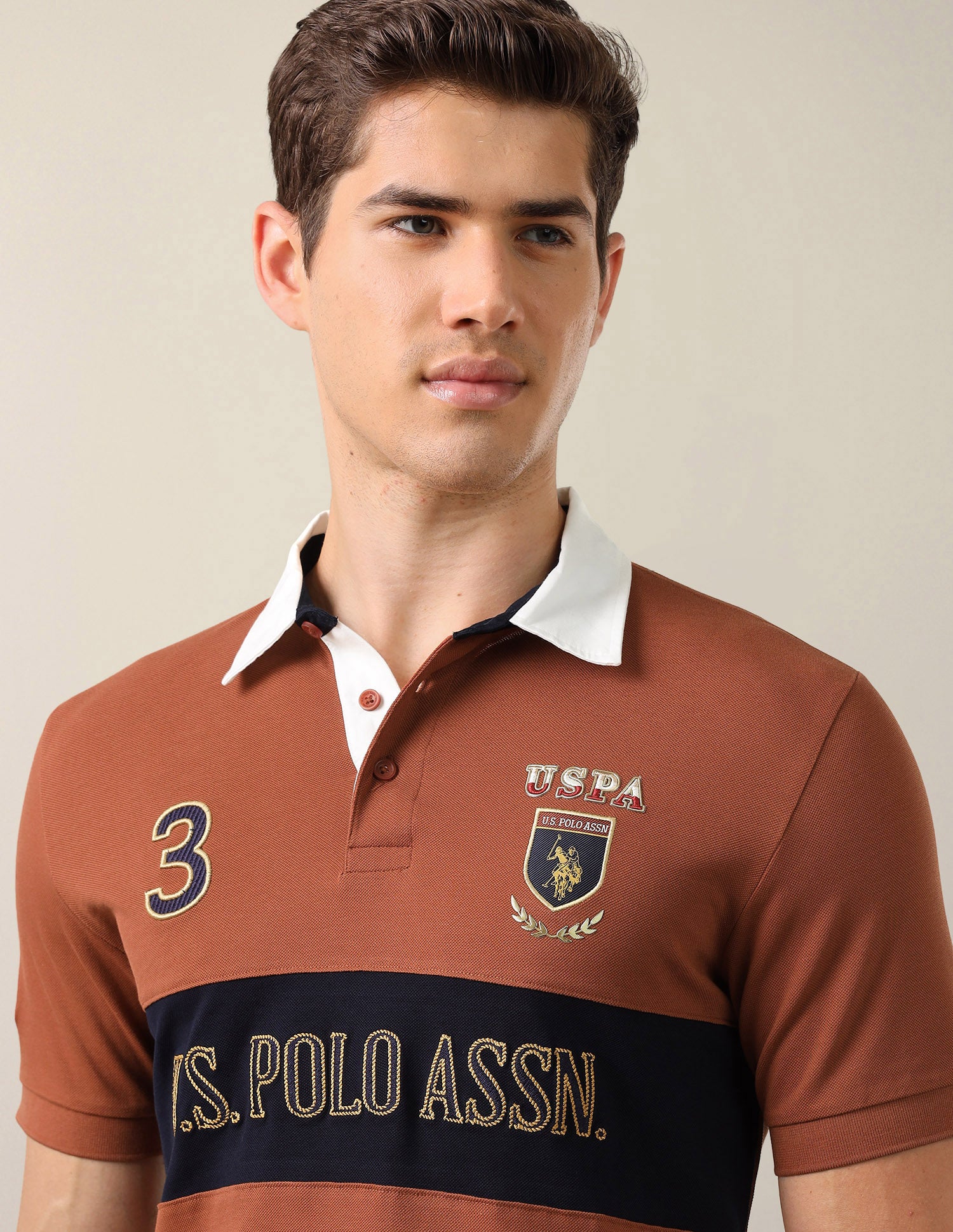 Brand Embroidered Slim Fit Polo Shirt Rust - U.S. Polo Assn. India | Large
