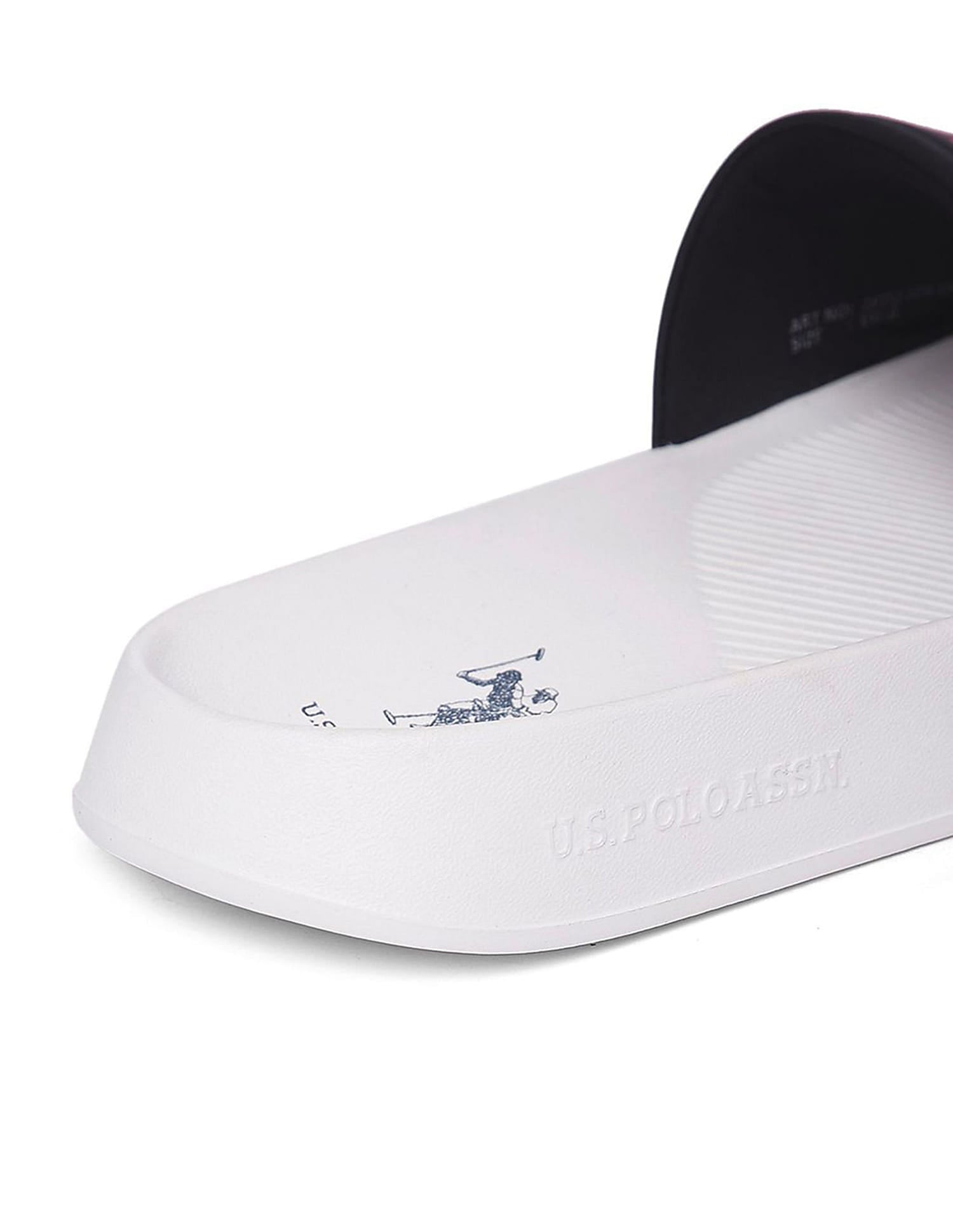 Men Brand Print Zane 4.0 Slides Blue - U.S. Polo Assn. India | Large