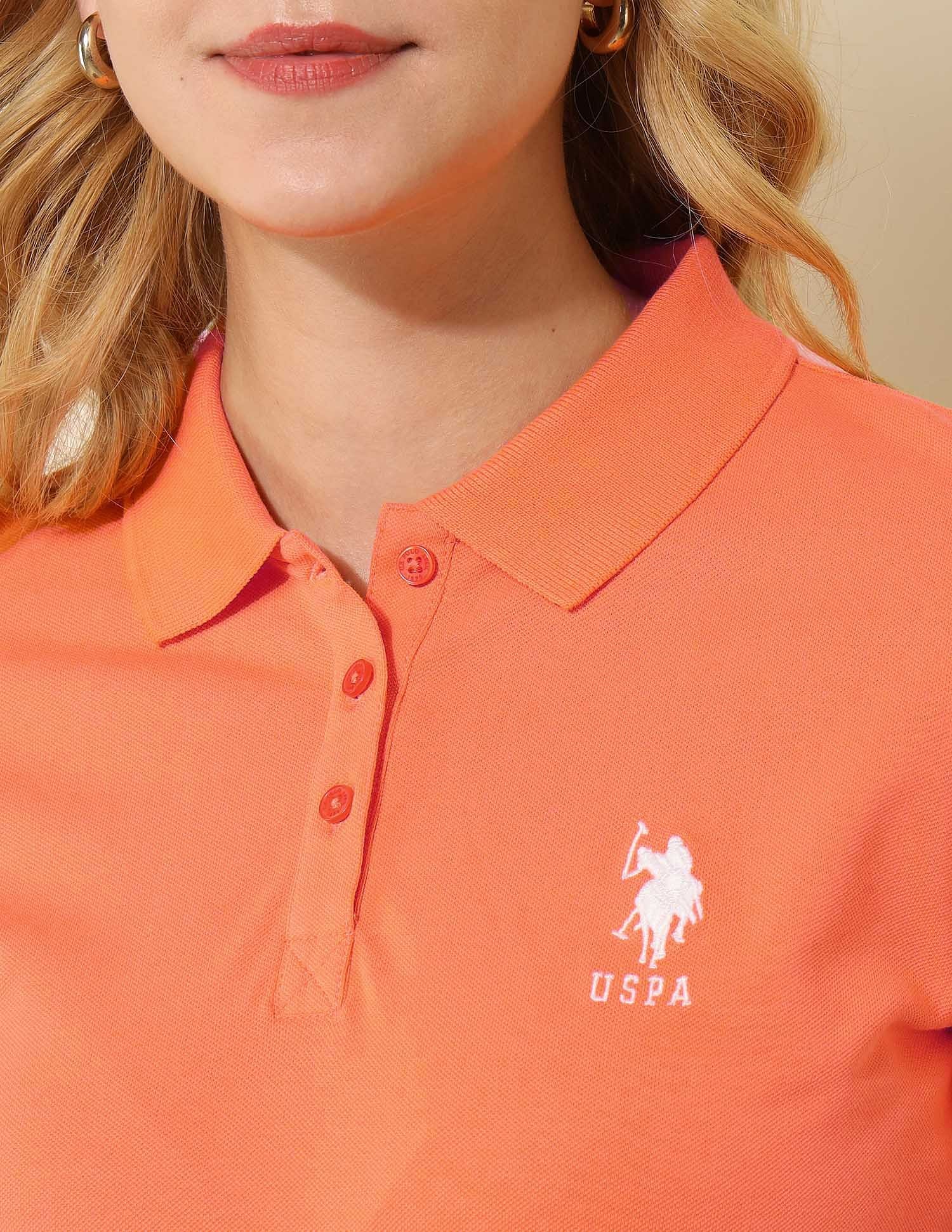 Regular Fit Solid Polo Shirt Light Orange - U.S. POLO ASSN. | Large