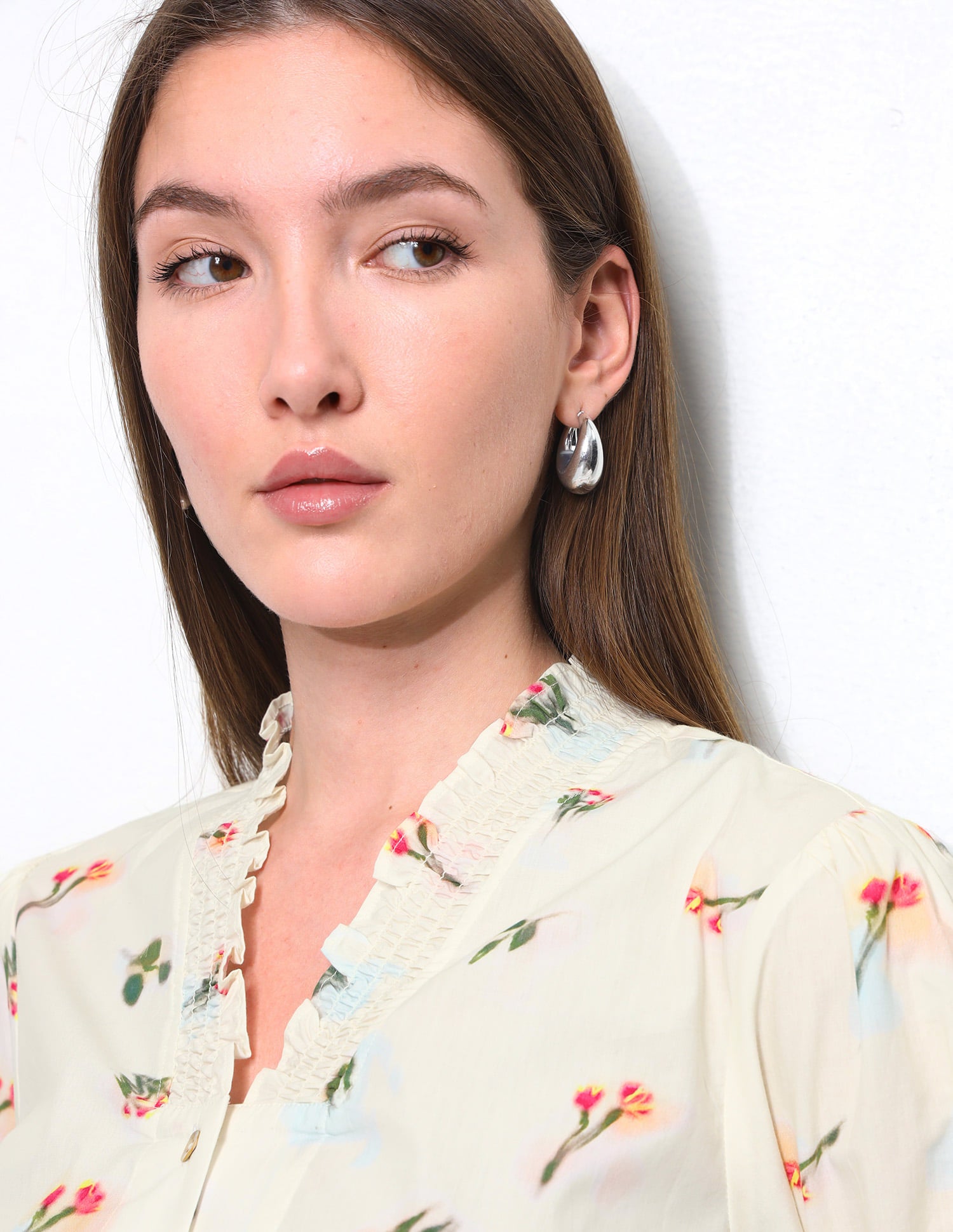 Smocking Floral Printed Top Off White - U.S. Polo Assn. India | Large