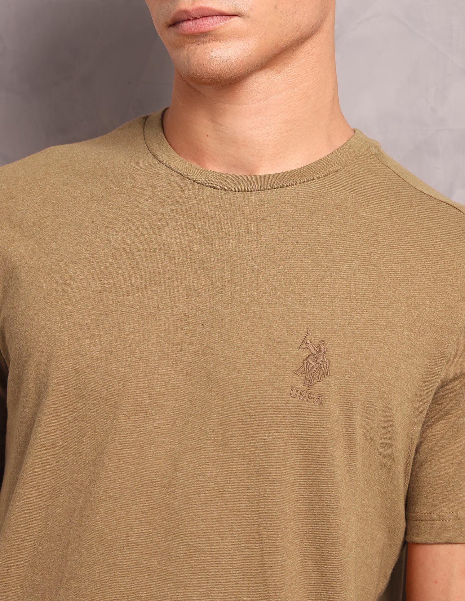 Pure Cotton Comfort Fit I633 Lounge T-Shirt - Pack Of 1 Mustard Melange - U.S. POLO ASSN. | Large