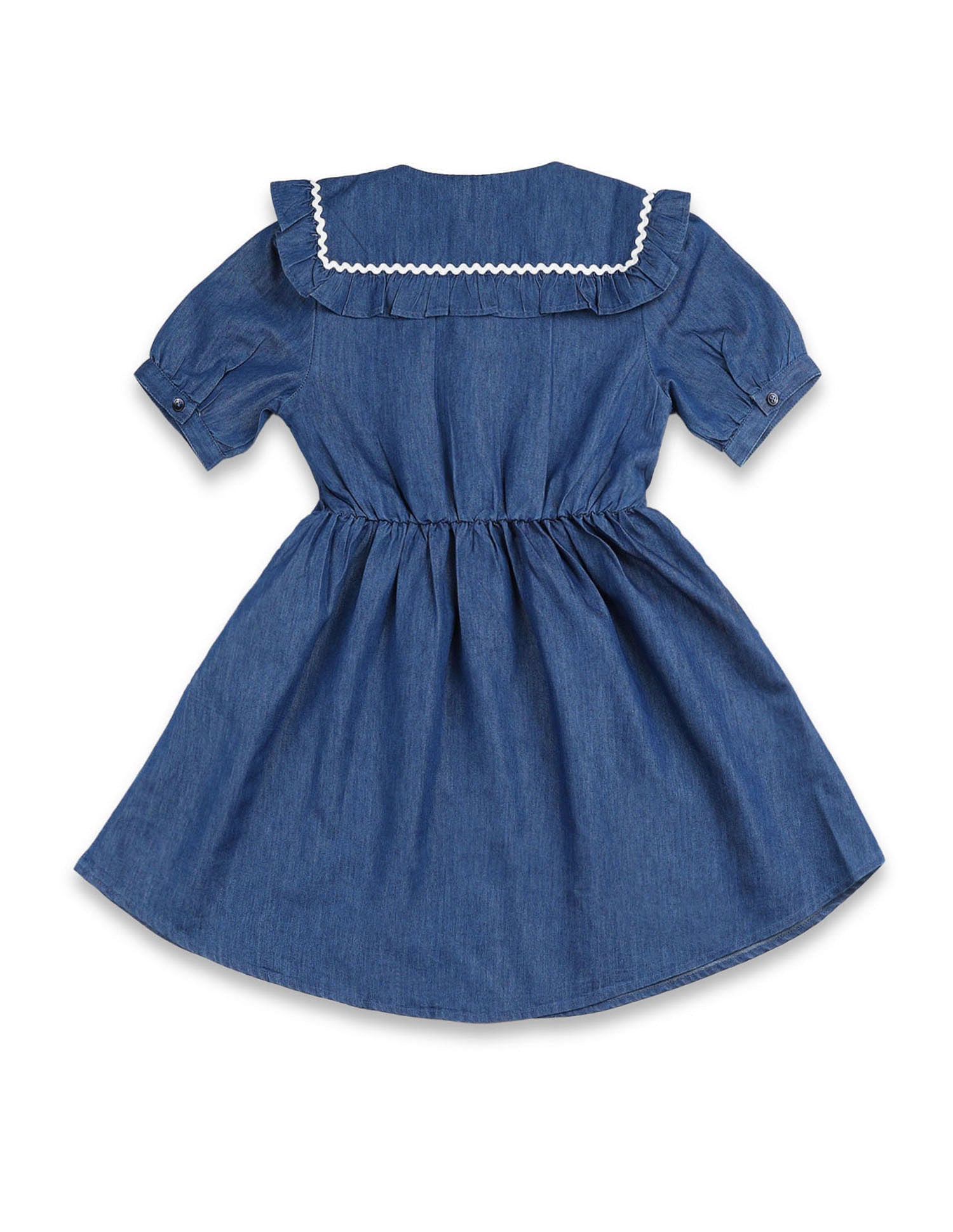 Girls Peter Pan Collar A-Line Dress Light Indigo - U.S. POLO ASSN. | Large