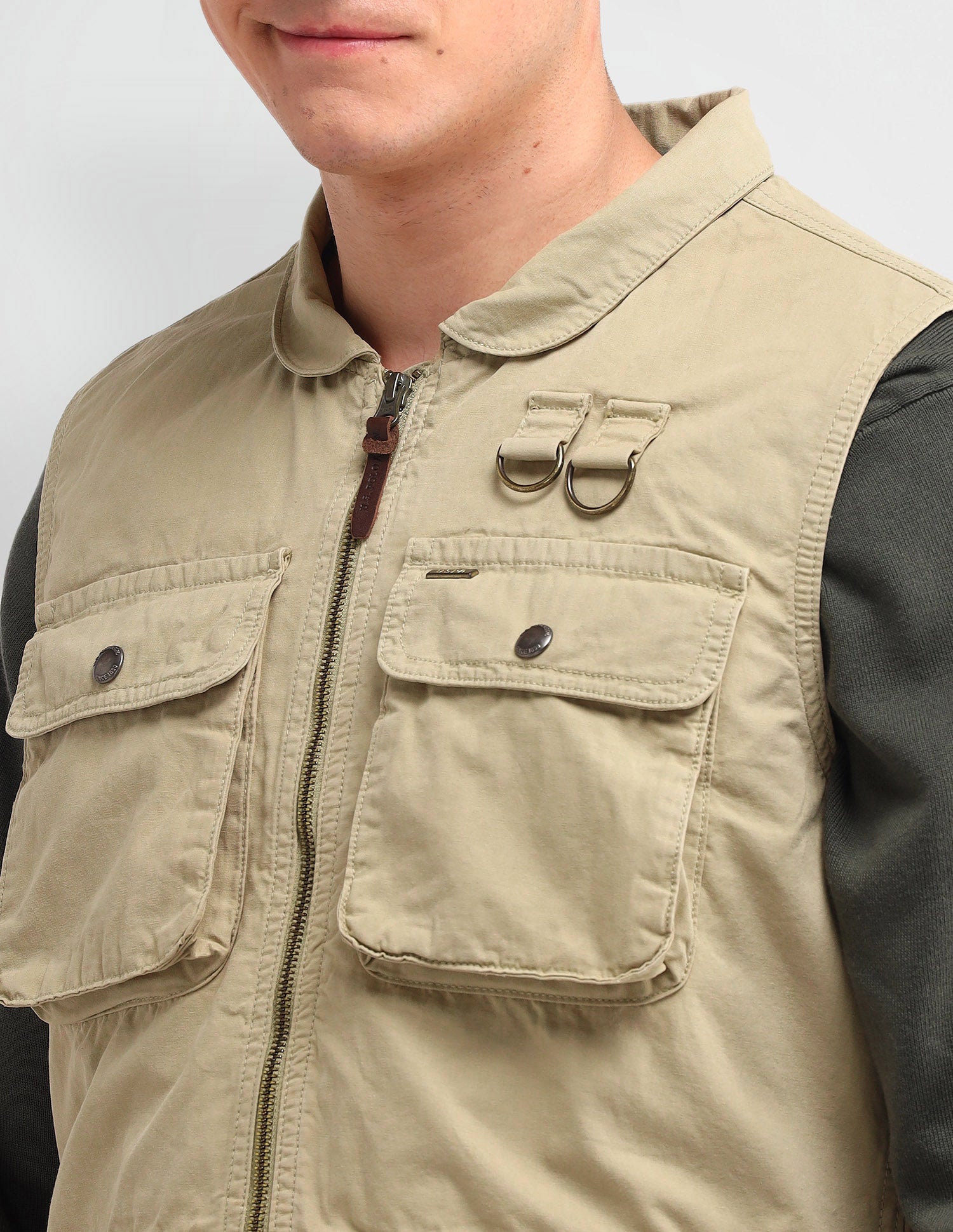 Solid Regular Fit Jacket Khaki - U.S. POLO ASSN. | Large