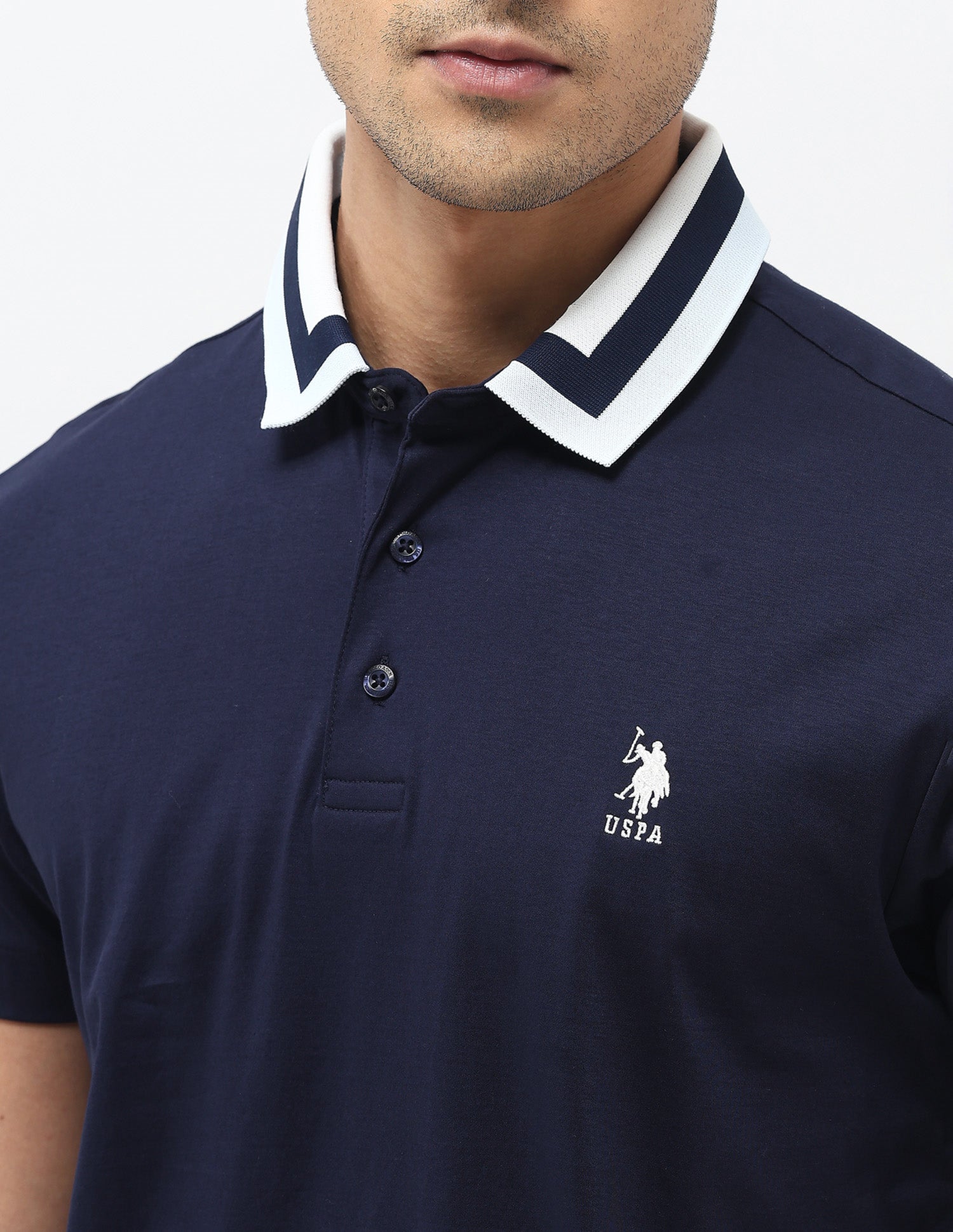 Solid Regular Fit Polo Shirt Navy - U.S. POLO ASSN. | Large
