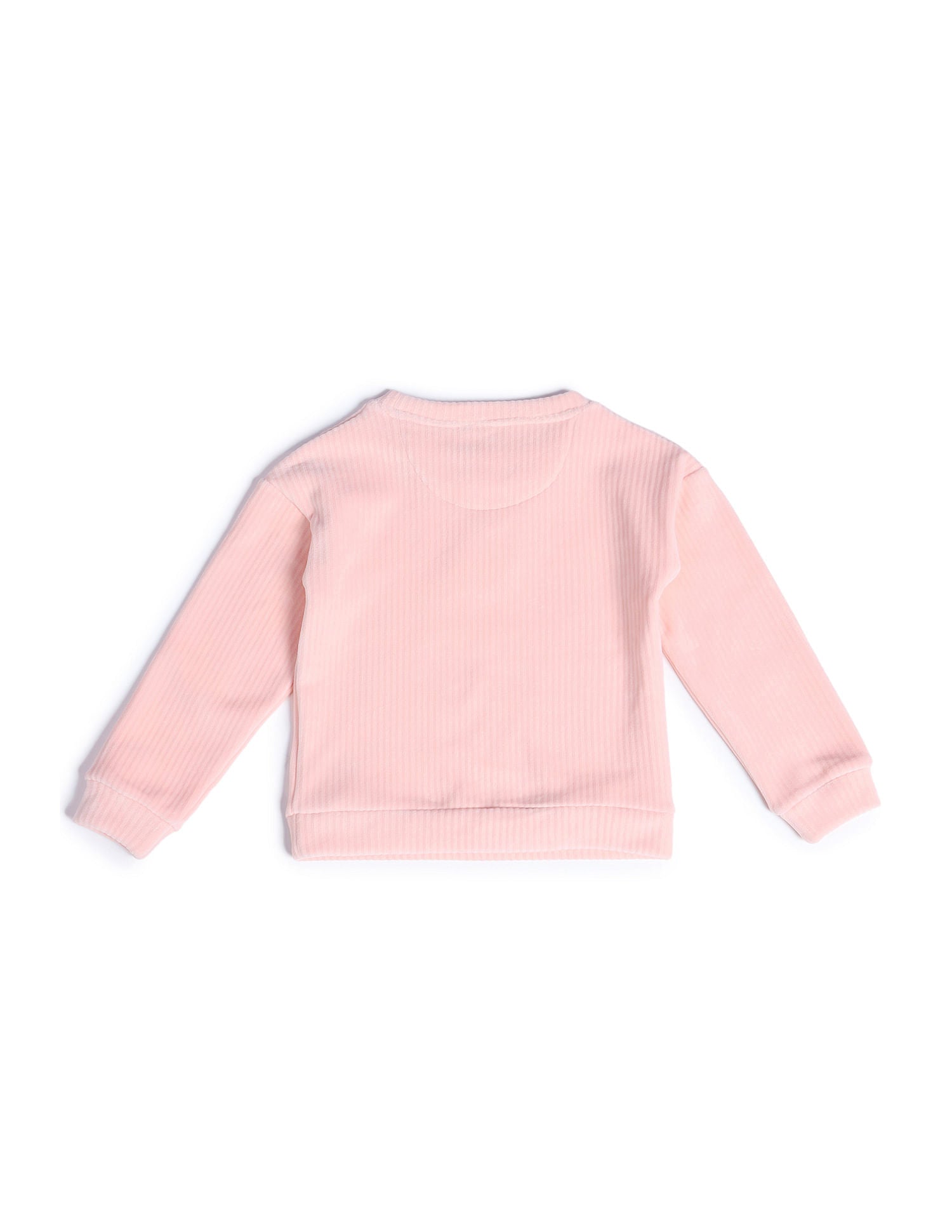 Girls Ribbed Sweatshirt Light Pink - U.S. POLO ASSN. | Large