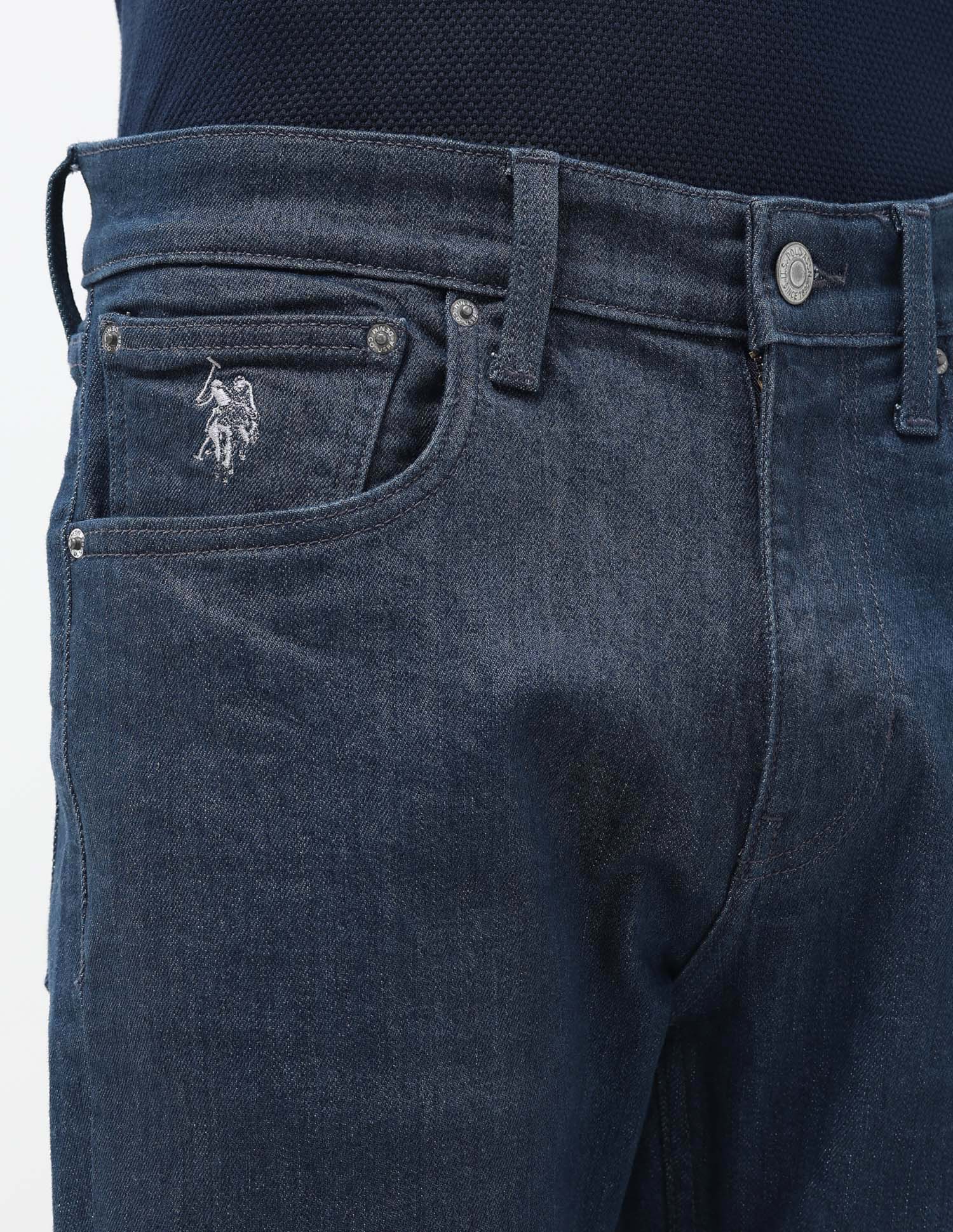 Harold Slim Straight Fit Blue Jeans Dark Blue - U.S. POLO ASSN. | Large
