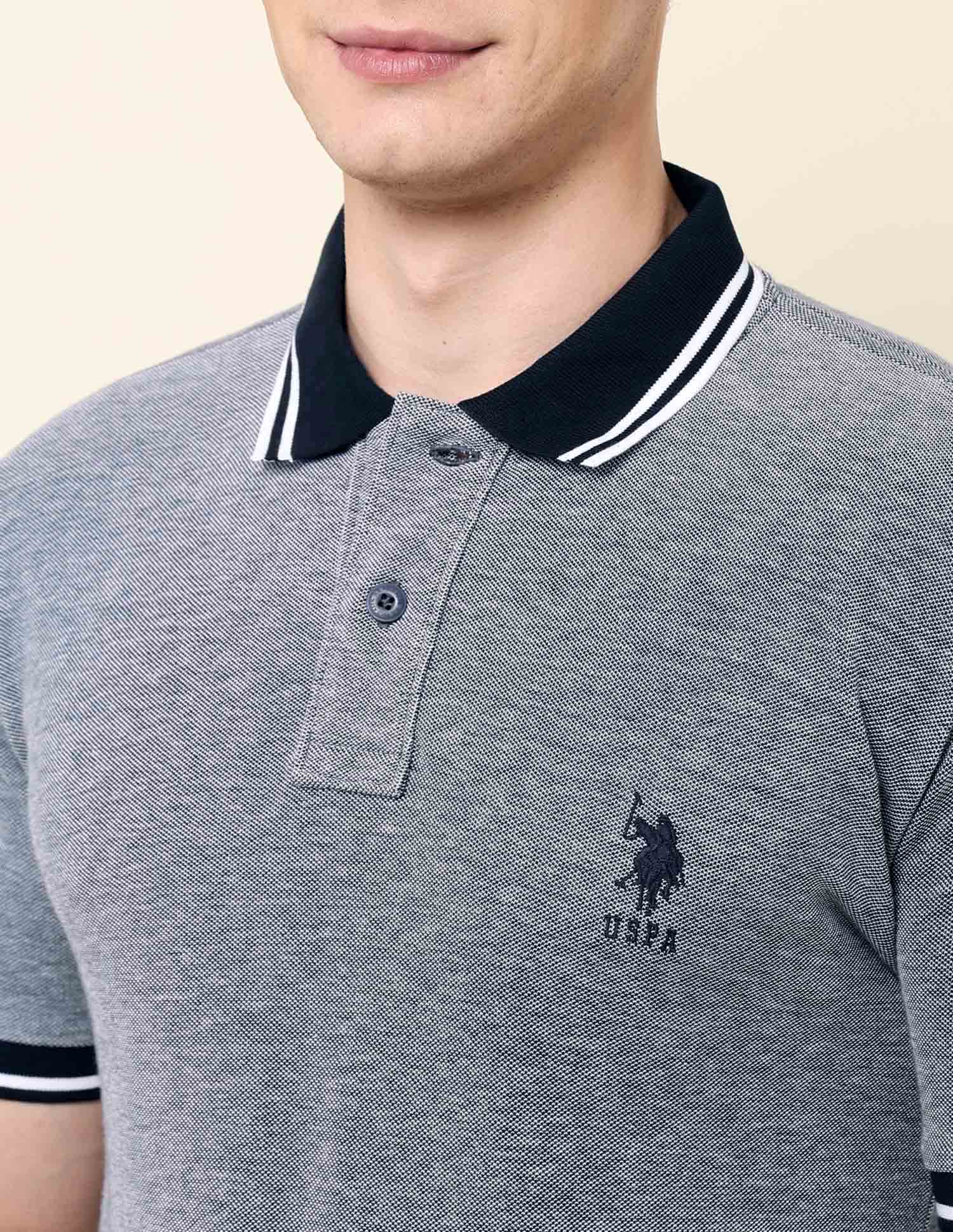 Heathered Classic Polo Shirt Navy - U.S. POLO ASSN. | Large