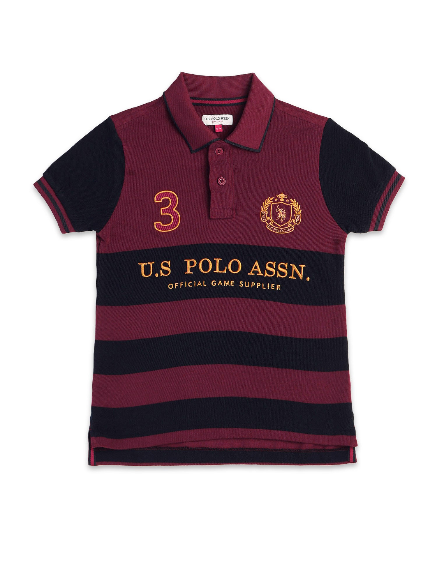 Boys Brand Embroidered Regular Fit Polo Shirt Maroon - U.S. POLO ASSN. | Large