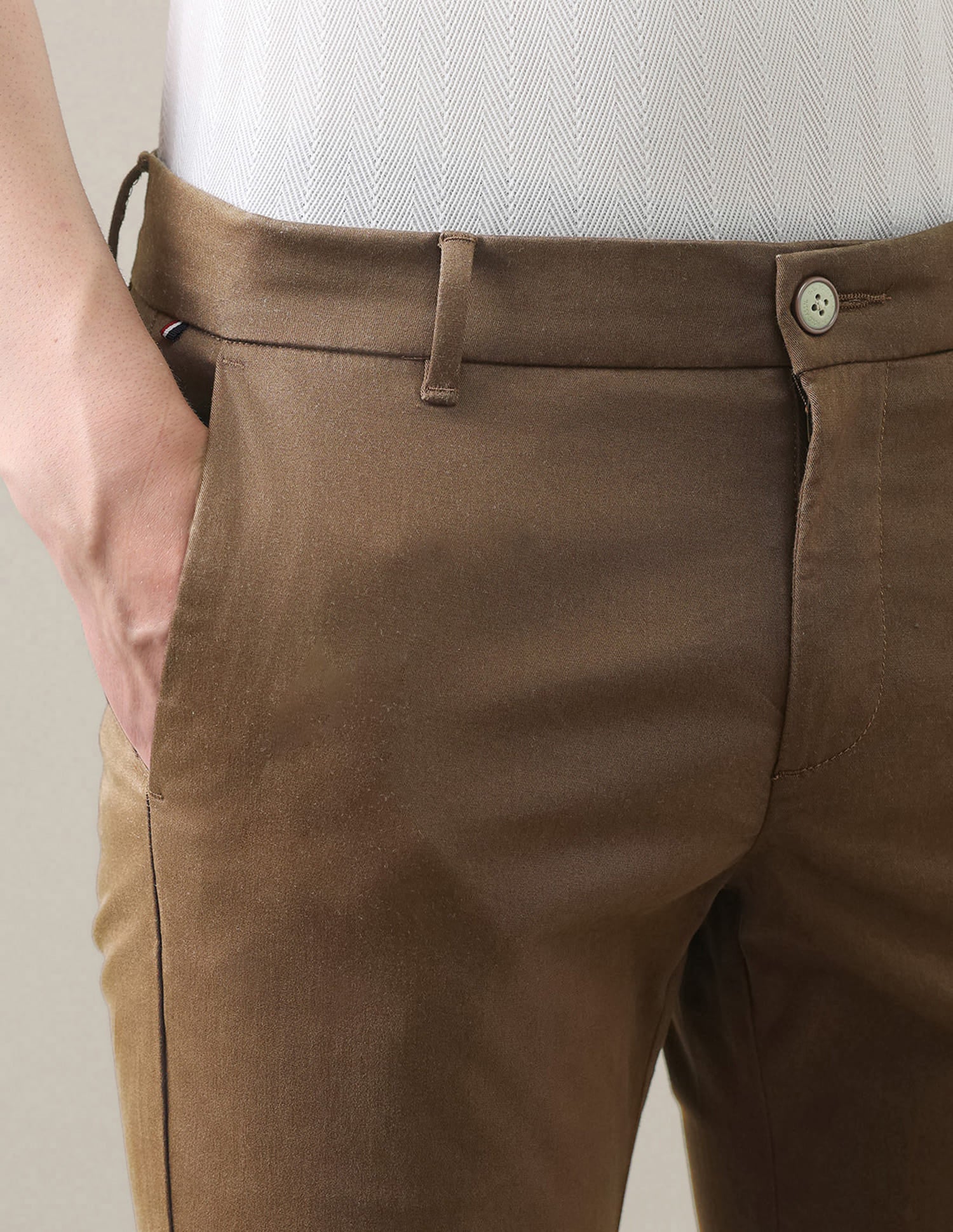 Twill Denver Slim Fit Trousers Brown - U.S. Polo Assn. India | Large