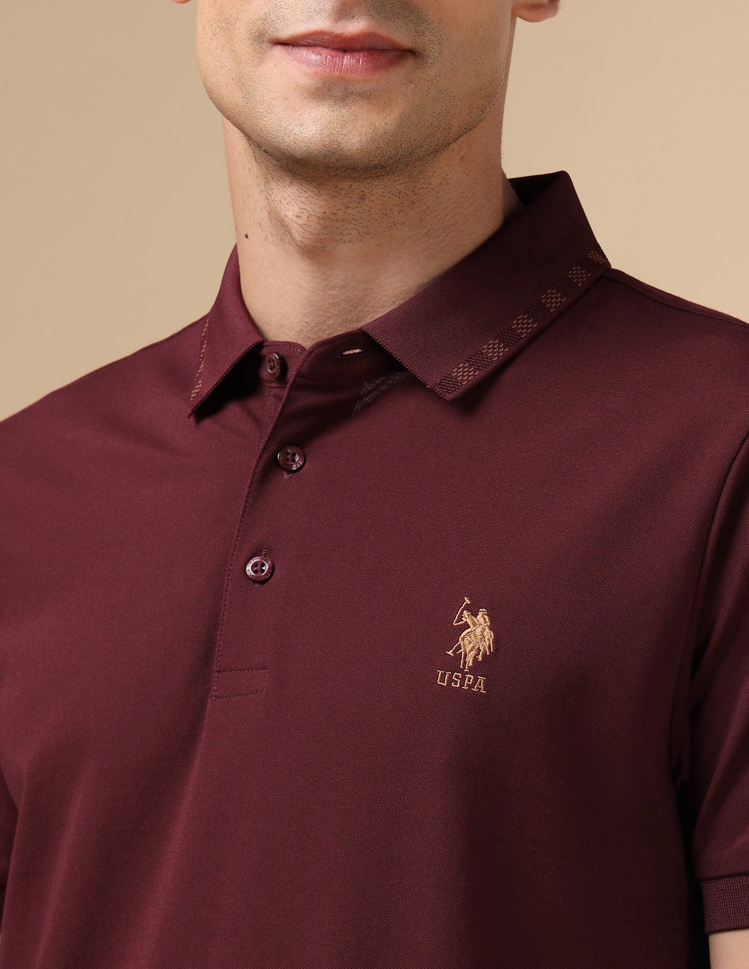 Solid Regular Fit Polo Shirt Maroon - U.S. POLO ASSN. | Large