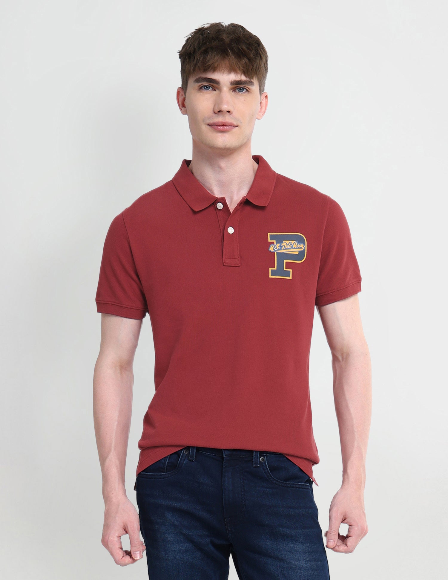 Typography Regular Fit Polo Shirt Red - U.S. Polo Assn. India | Large