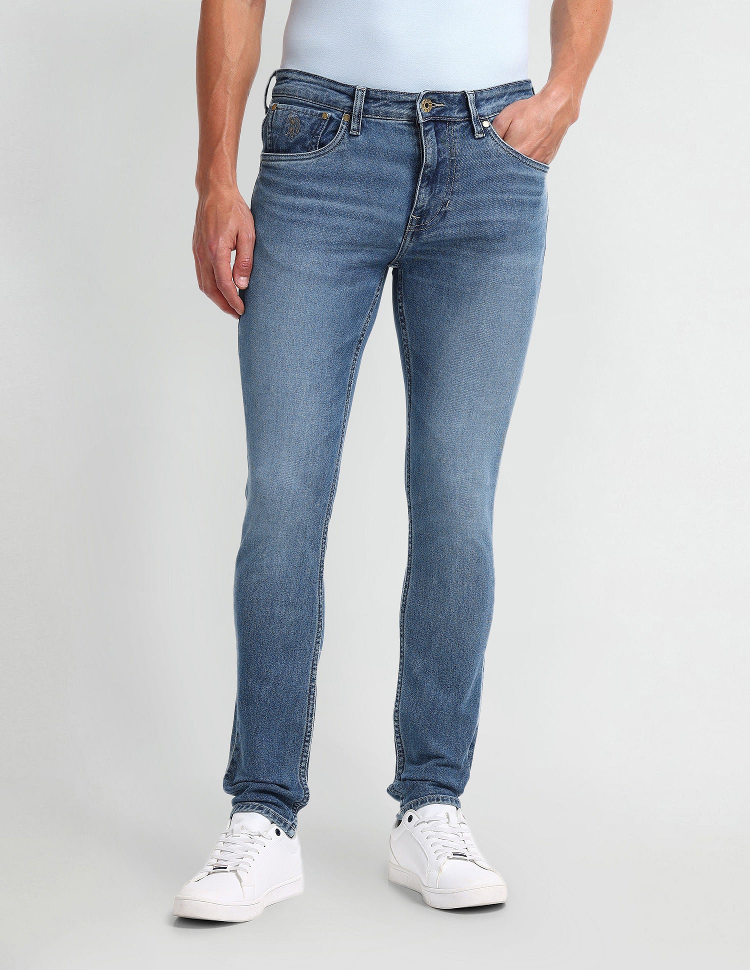 Slim Tapered Blue Jeans Blue - U.S. Polo Assn. India | Large