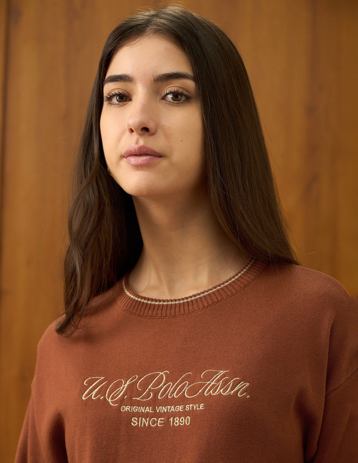 Regular Fit Brand Printed Sweater Orange - U.S. POLO ASSN. | Large