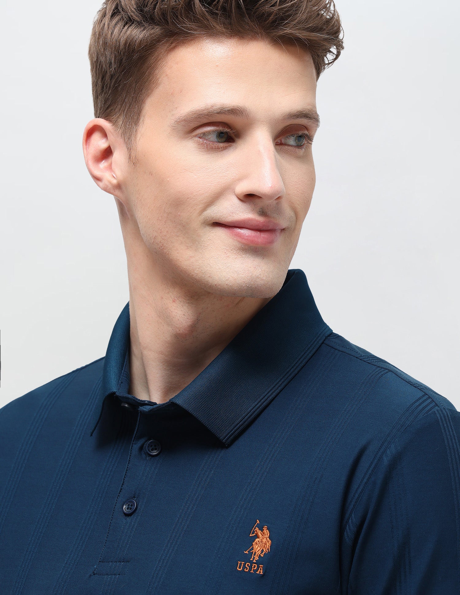 Vertical Striped Slim Fit Polo Shirt Dark Blue - U.S. Polo Assn. India | Large
