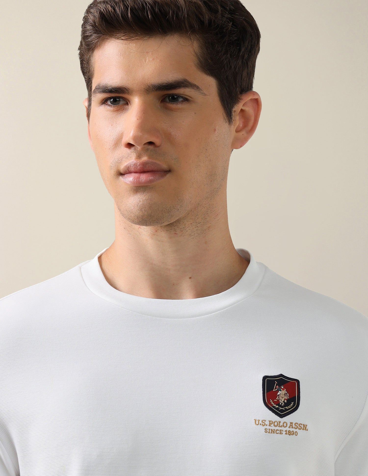 Solid Slim Fit T-Shirt White - U.S. Polo Assn. India | Large