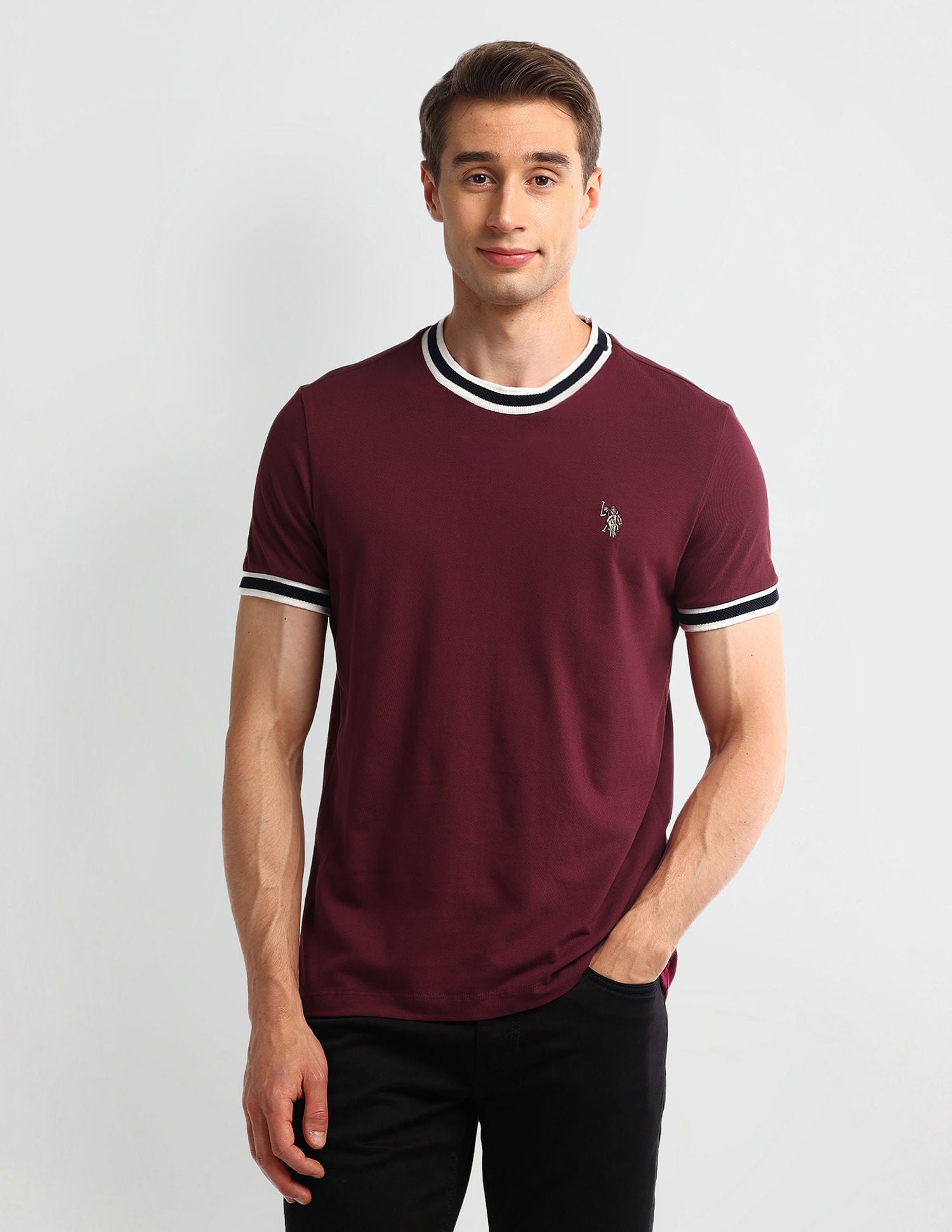 Muscle Fit Cotton T-Shirt Red - U.S. POLO ASSN. | Large