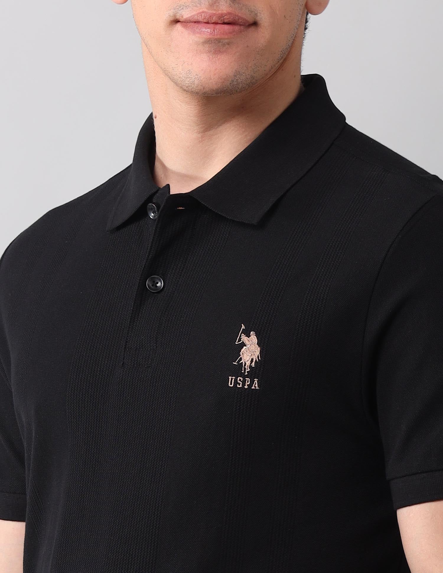 Muscle Fit Black Label Polo Shirt Black - U.S. Polo Assn. India | Large